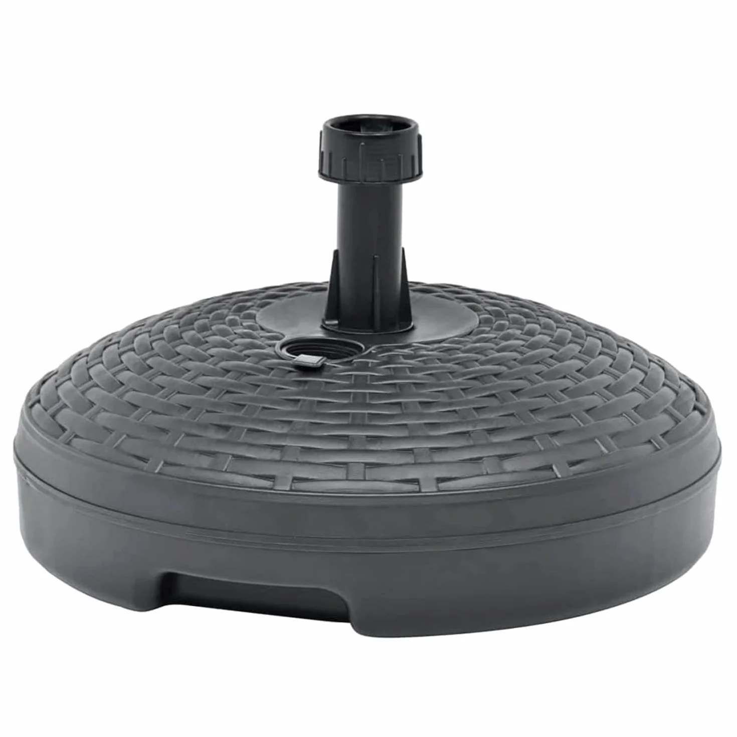 Plastica Adriatica 727129 Base per Omelloni Tonda in Plastica Simil Rattan, Antracite, Cm 46