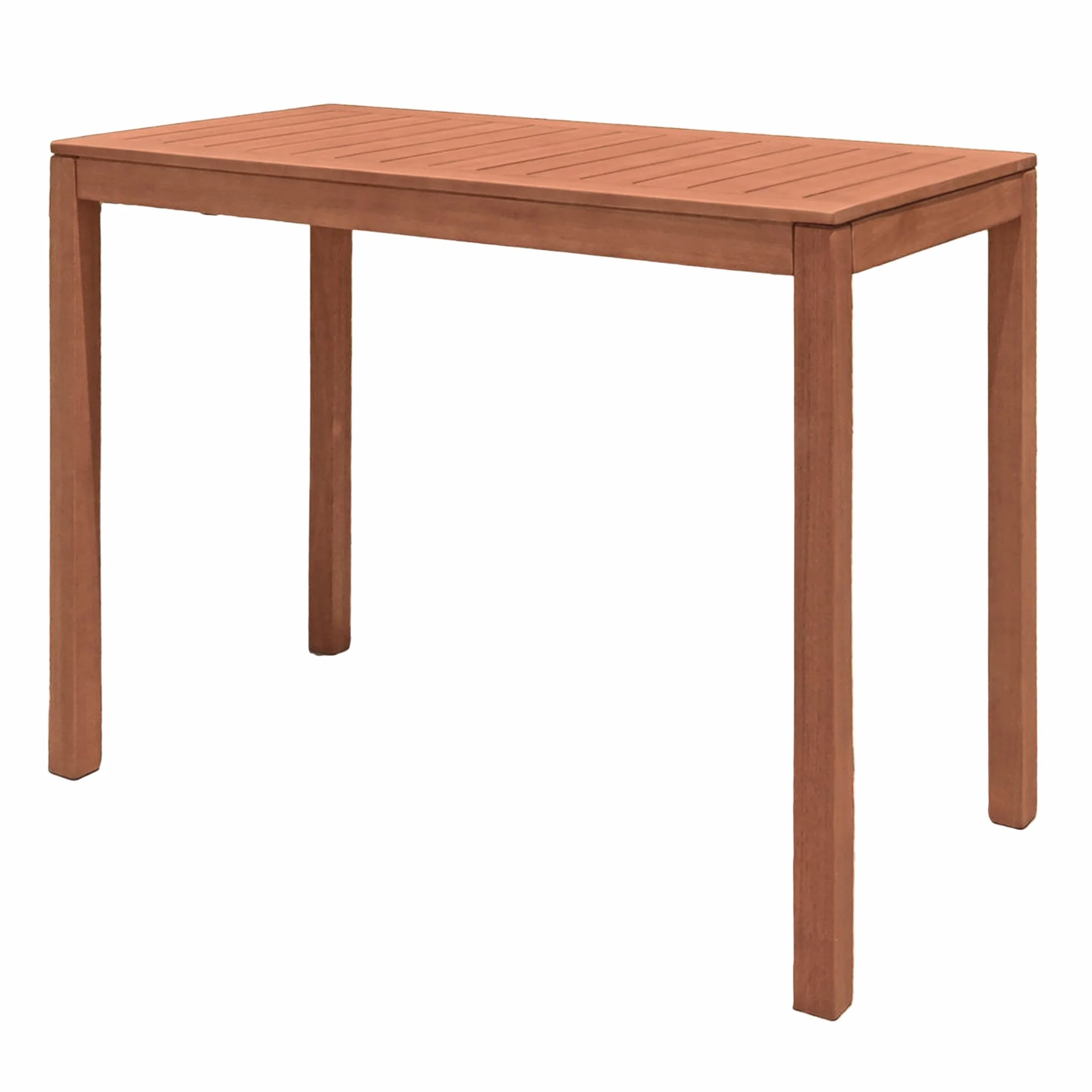 Eucalipto Tavolo da giardino oliato portata fino a 25 kg – 120 x 60 cm – Tavolo da bar in legno massello FSC marrone – Tavolo alto in legno massello da bistrò tavolo rettangolare