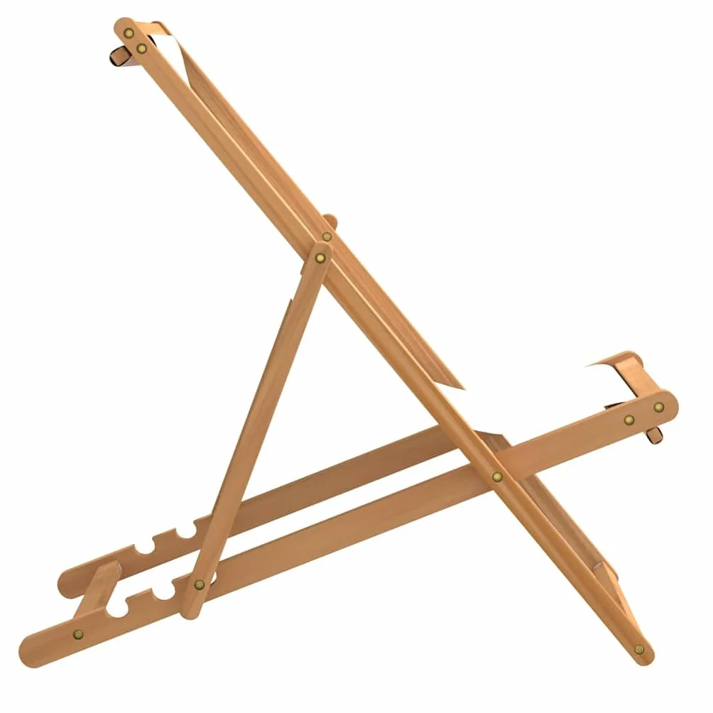 vidaXL Sedia Sdraio Giardino Pieghevole Crema Lettino Prendisole Arredi da Esterni Robusto Sedie da Pranzo Patio Terrazzo Arredamento Legno di Teak