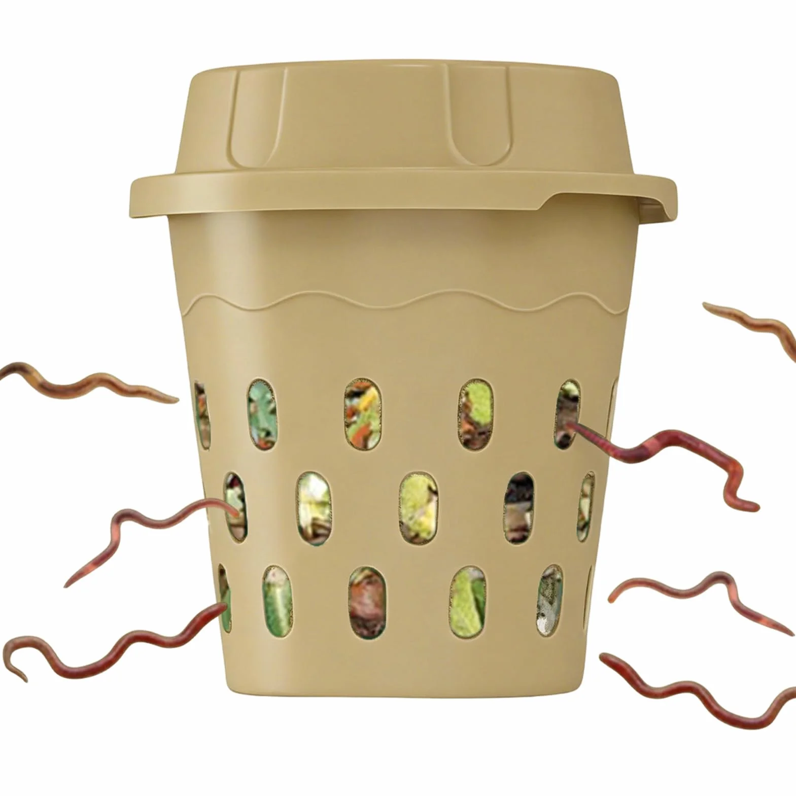 Compostiera da interrare per produzione fertilizzante nel terreno contenitore compostaggio giardinaggio