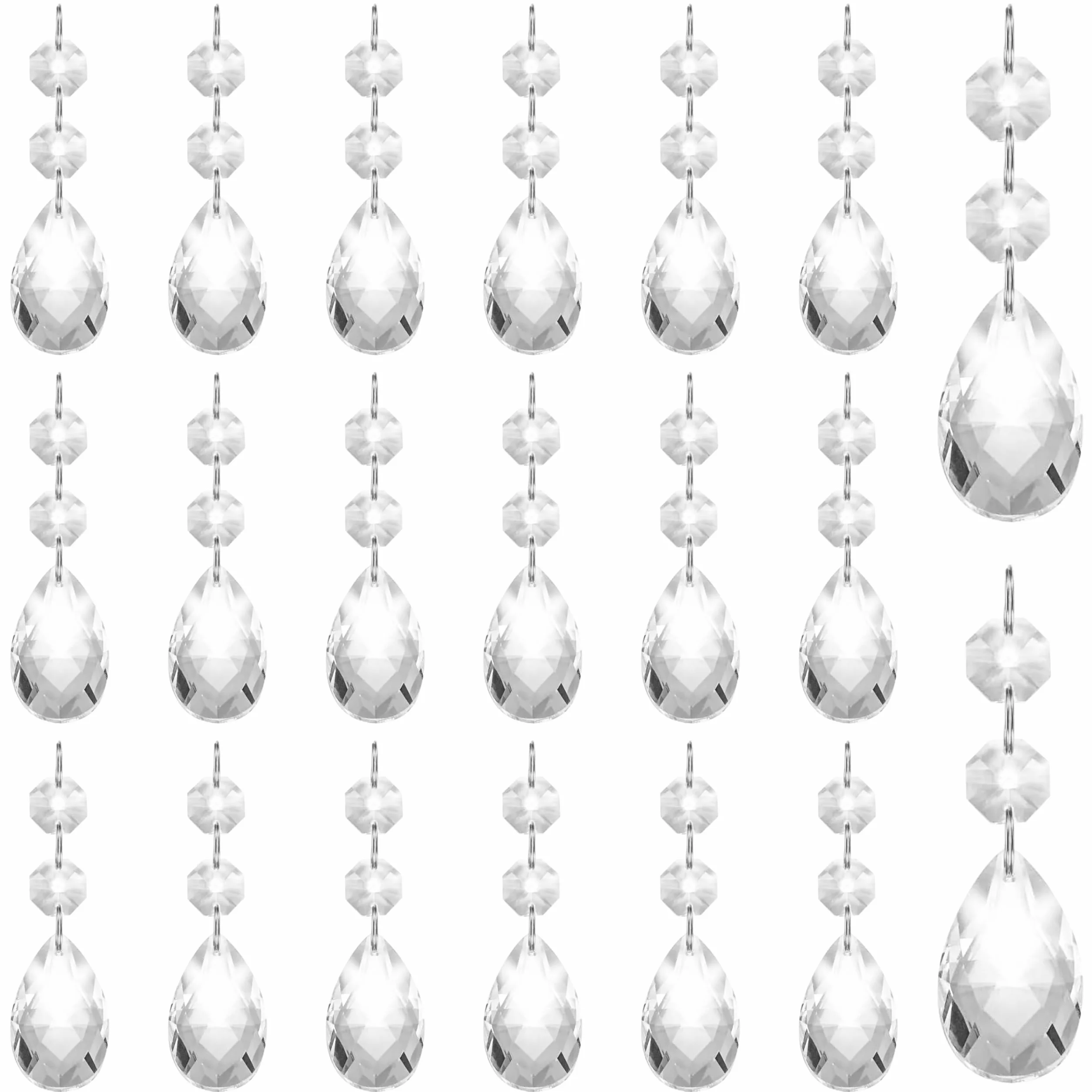 BELLE VOUS Pendenti per Lampadari Trasparenti (20pz) - Vero Cristallo per Lampadari 8,6 cm - Cristalli Gocce di Vetro per Lampadari Sun Catcher Fai da Te, Matrimoni e Natale - Cristallo da Appendere