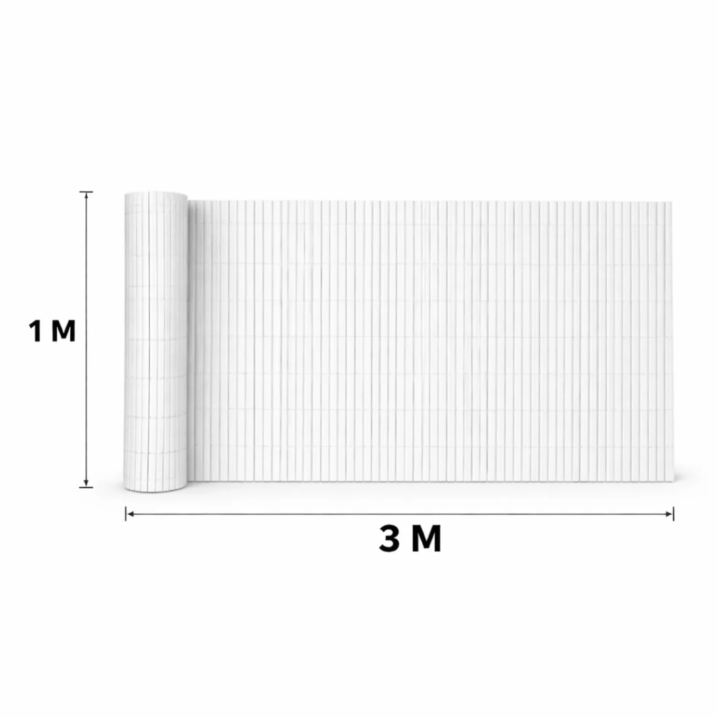 Arella in PVC Canniccio Frangivista Bianco 100x300 Cm Listelli Bifacciali Doppio Schermo Privacy Ovale Plastica Privacy Giardino Terrazzo Balcone Copertura Resistente
