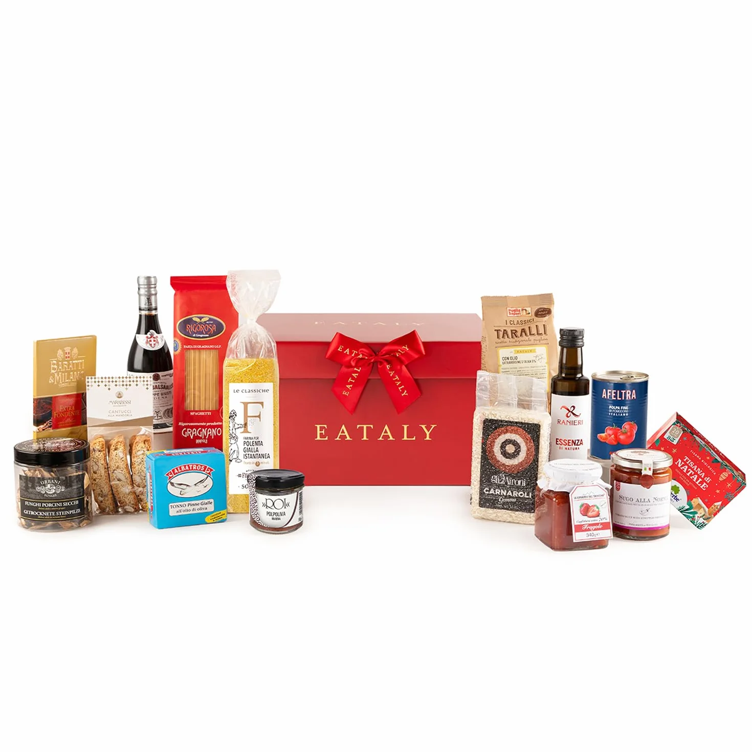 EATALY – Dall'Antipasto al Dolce – Cesto Natalizio con Prodotti Sfiziosi – Box con 15 Prodotti di Qualità – Confezione Elegante – Perfetto per Regali e Occasioni Speciali