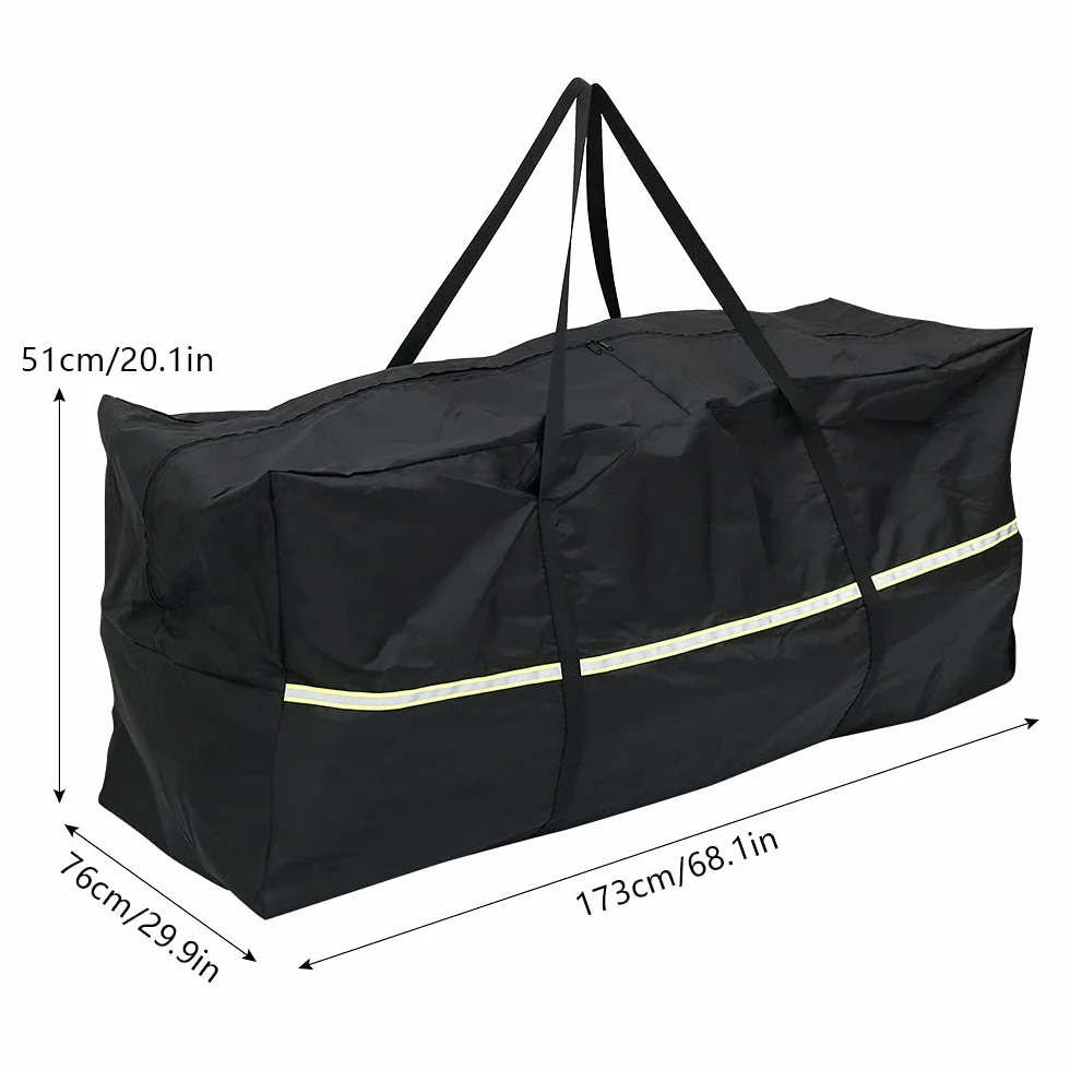 Borsa portaoggetti per mobili da giardino, impermeabile, anti-UV, resistente agli strappi, in tessuto Oxford 210D, con manico e cerniera, per patio, sedile, mobili, cuscino albero di