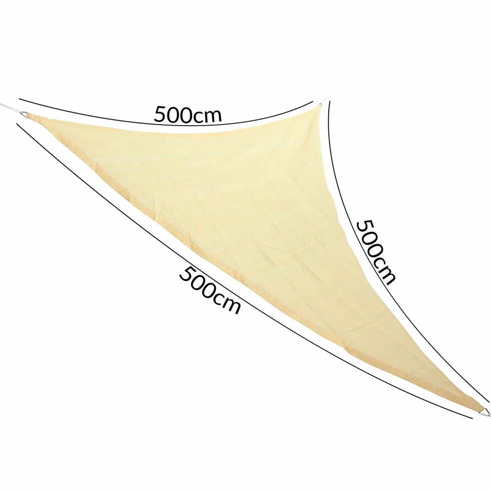 Bakaji Vela Telo ParaSole Tenda Triangolare Ombreggiante in HDPE 5x5 Mt Resistente Protezione UV 90% Per Ombra Giardino Terrazzo con Aggancio Occhielli Senape (5 x 5 x 5 mt)