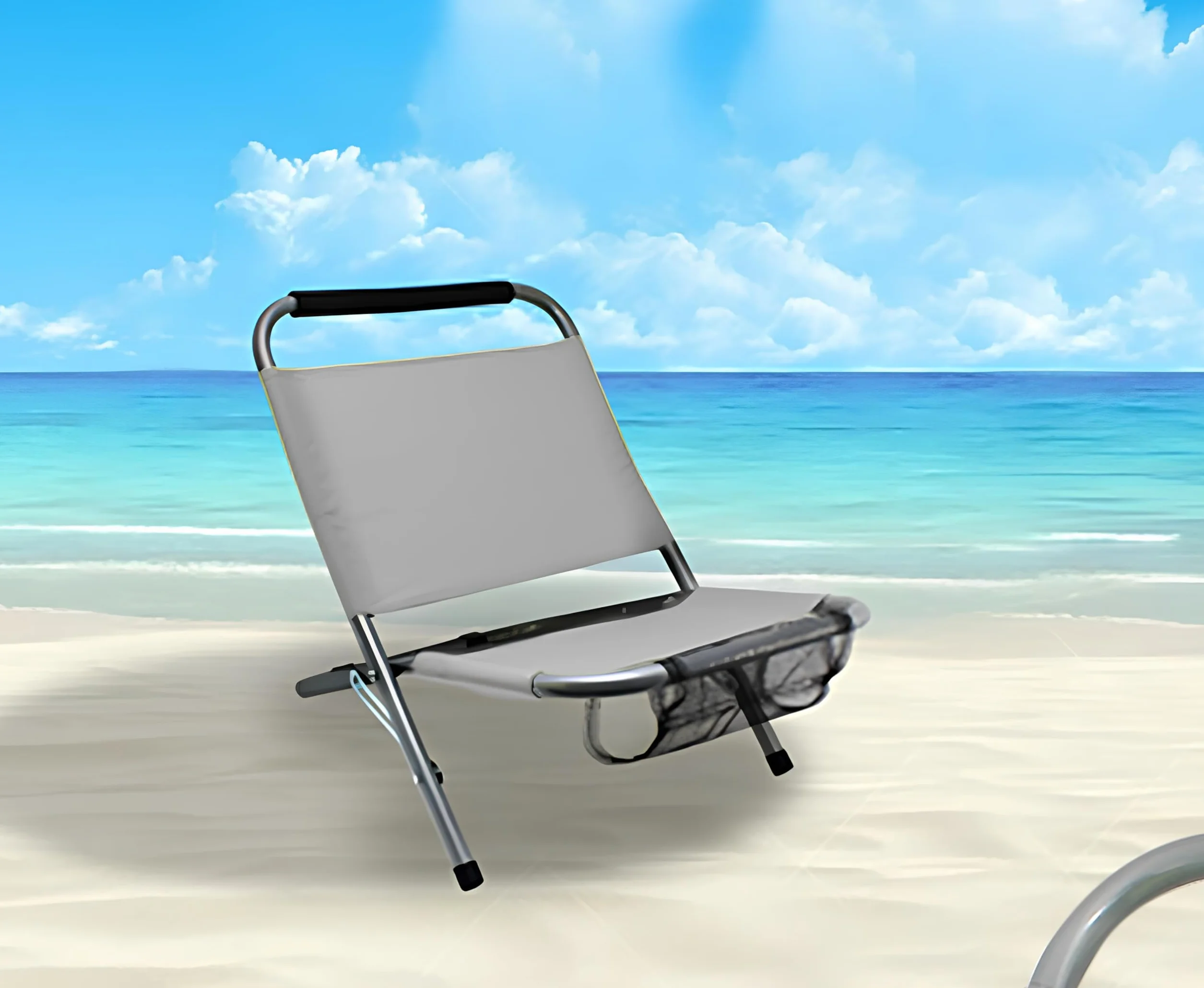 15169 Sedia da spiaggia grigio chiaro 57 x 47 x H 54 cm