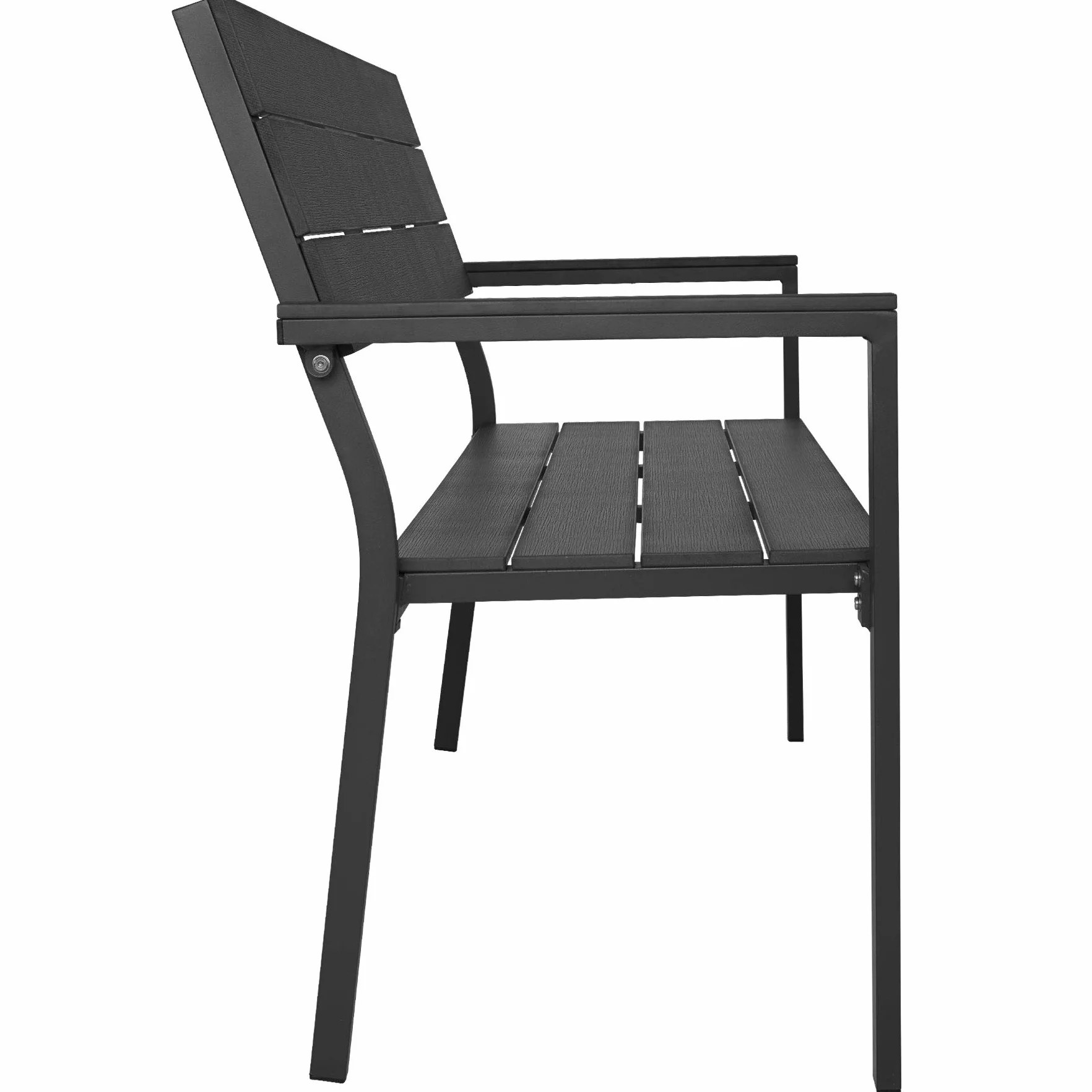 tectake® Panca da Giardino con Telaio in Alluminio, Comoda Panchina da Esterno 2 Posti, Panca con Schienale, Resistente agli Agenti Atmosferici, 128 x 59 x 88 cm - Grigio Scuro