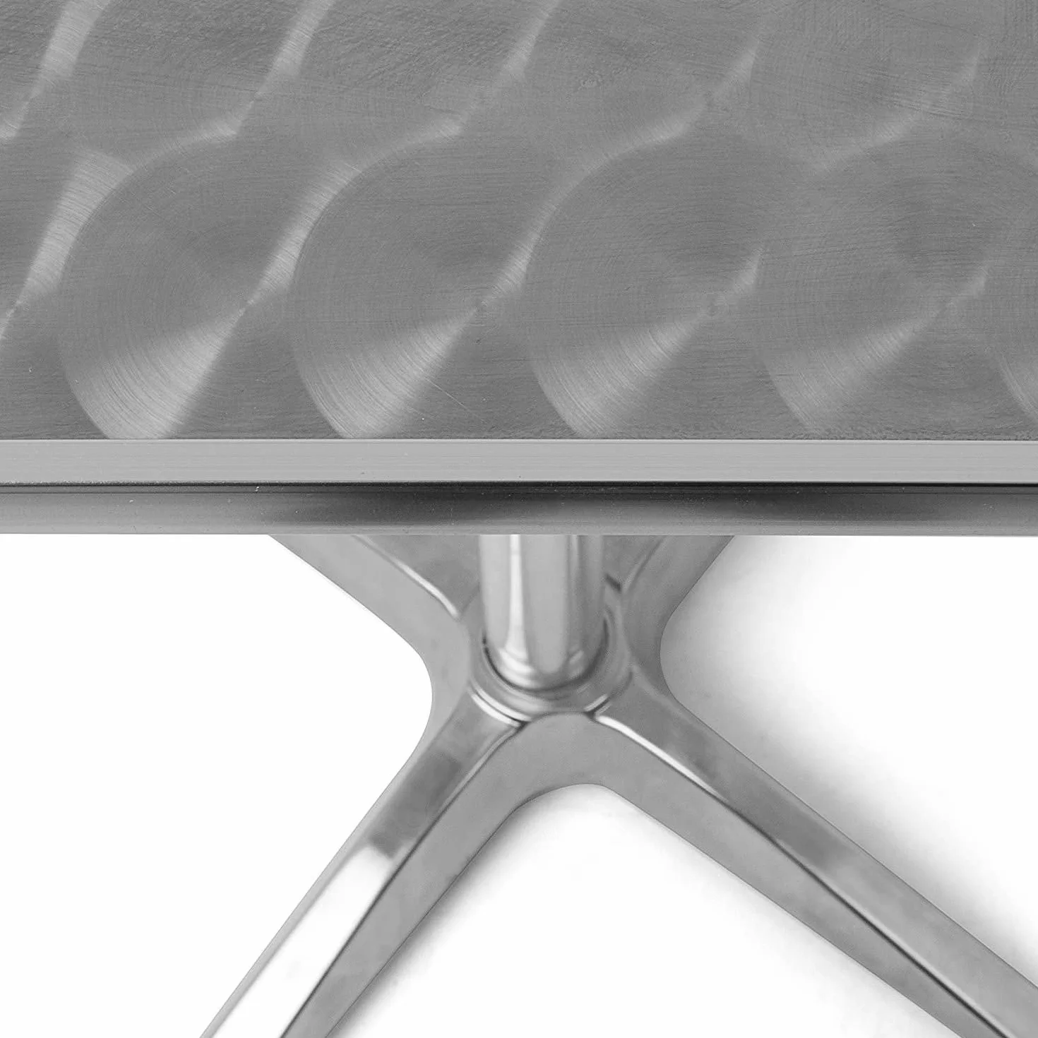 BAKAJI Tavolino In Alluminio Per Esterno 60 x 60 cm Con Altezza Regolabile 70/110 cm Tavolo Bistrot Ripiano TOP in Acciaio Inox Quadrato Per Bar Casa Giardino Ristorante Silver