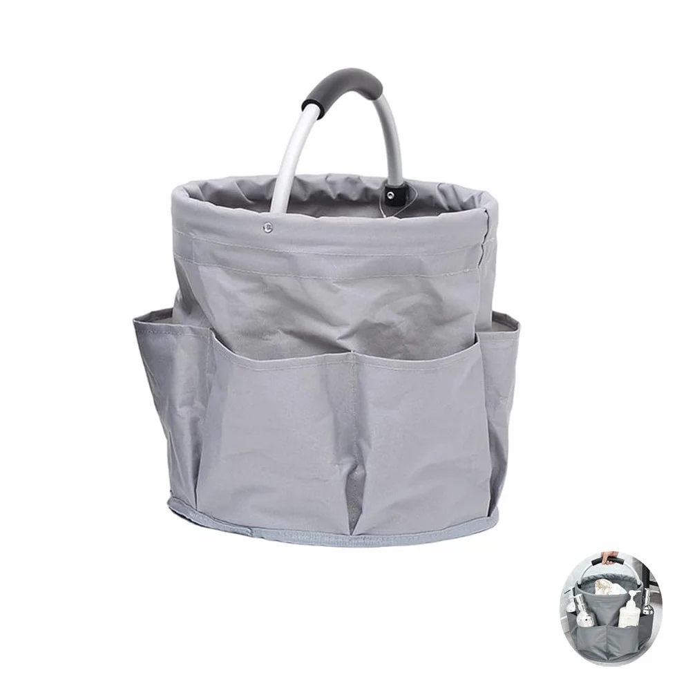 Scatola Pieghevole per l'Organizzazione, Organizer per Detersivi, 17L Cestino per Utensili da Giardino, Borsa per Attrezzi da Giardino, 1 Scomparto Principale con 6 Tasche Esterne, per