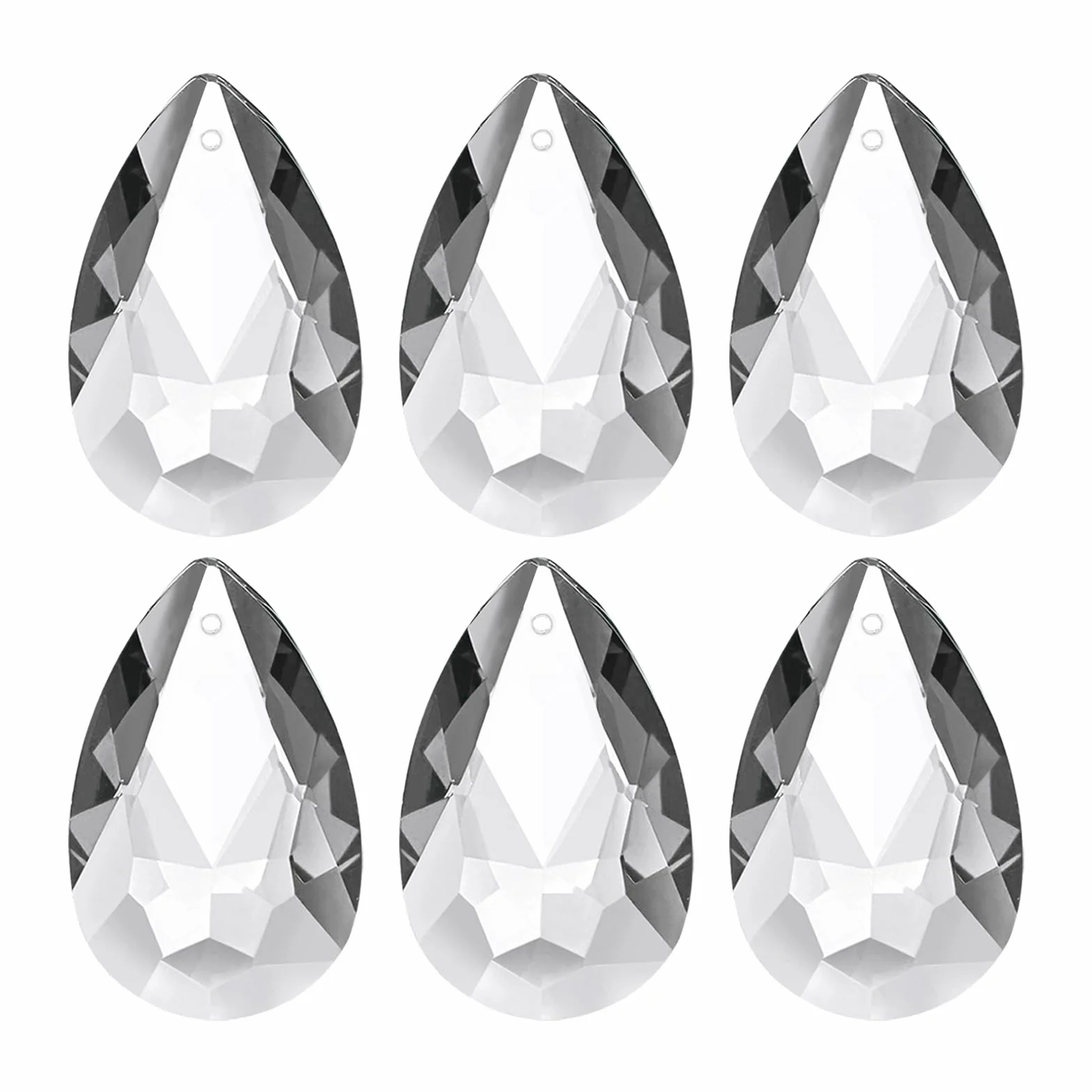 PATIKIL 6 Pezzi Pendenti In Cristallo, 38mm, Forma a Goccia, Trasparente, Acchiappasole in cristallo, Pendenti per Lampadario Decorazione, Finestra, Giardino, Casa