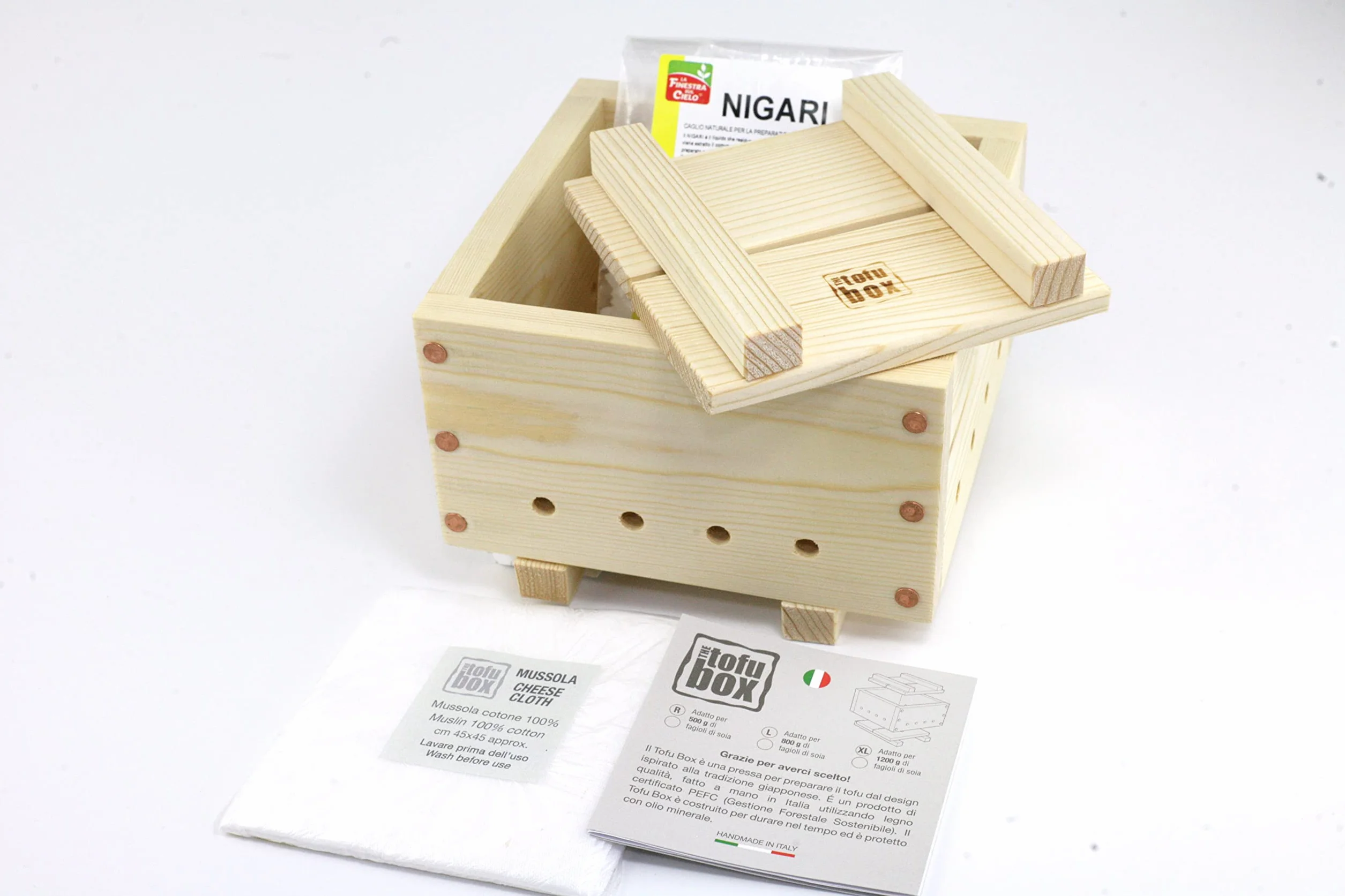 Tofu Maker Kit Large (800g) Hand Made in Italy (Large)