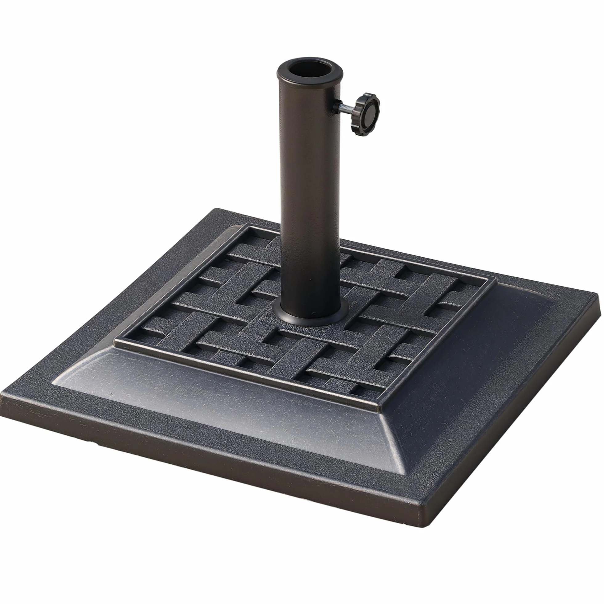 Outsunny Basamento per Ombrellone da Giardino in Resina e Acciaio in Stile Vintage, 44x44x32cm, Nero e Bronzo