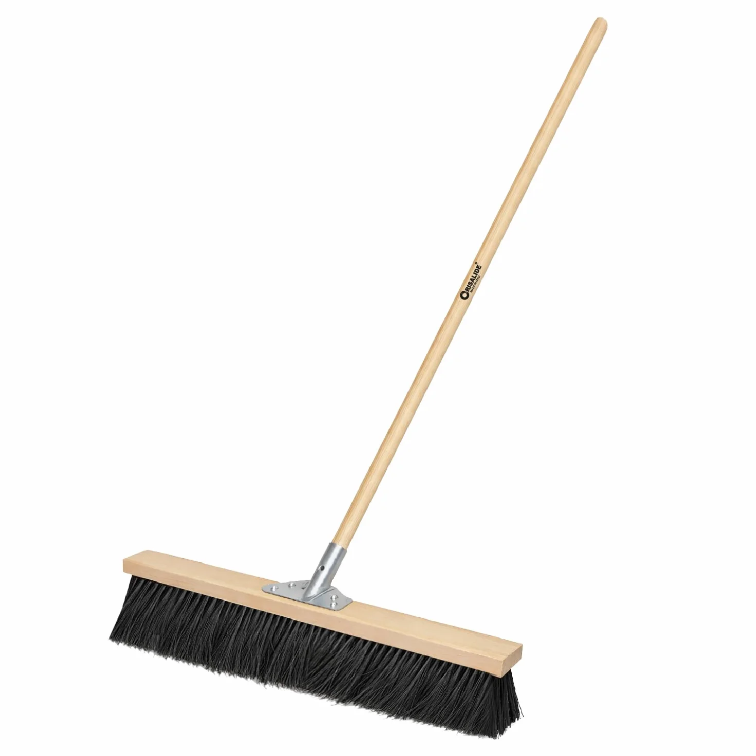 Crisalide® Scopa Industriale a Spinta 60 cm Swiss System con Manico 150 cm in Legno di Faggio – Spazzolone Professionale PVC Alta Densità per Esterno, Giardino, Magazzino e Capannone