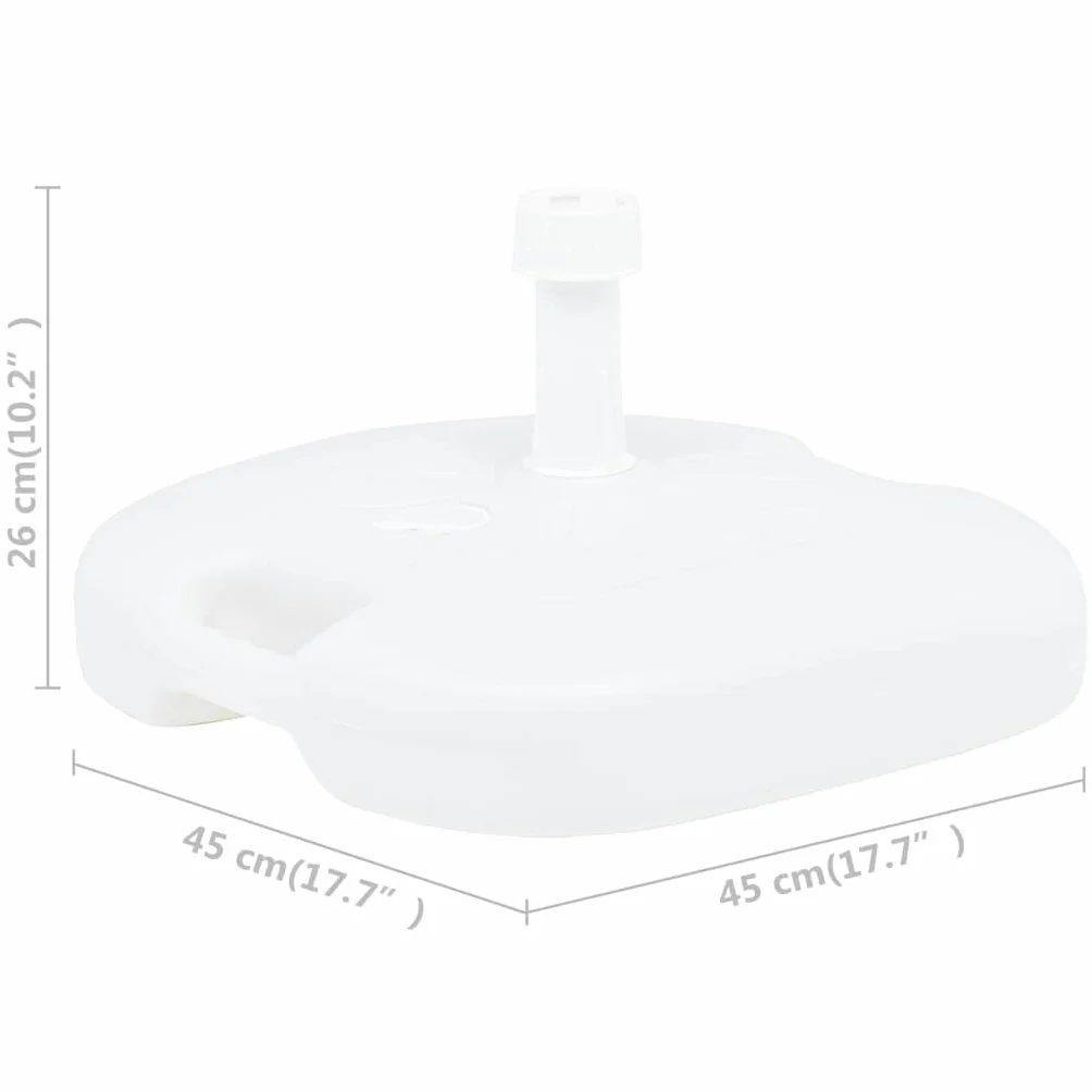 vidaXL Base per Ombrellone Riempibile con Sabbia/Acqua Sostegno per Parasole Fermo Supporto Base di Appoggio 16L Bianca in Plastica