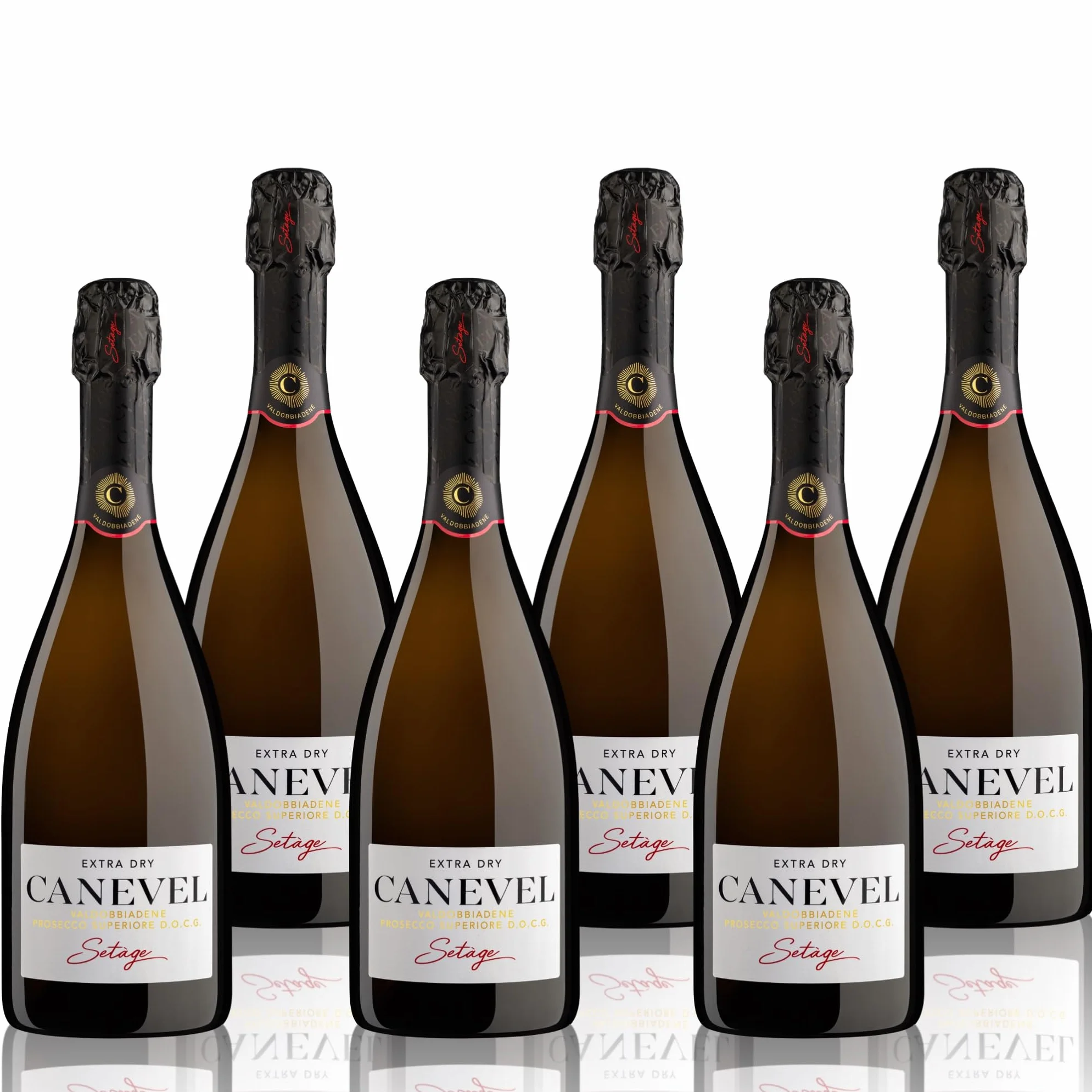 CANEVEL "SETÀGE EXTRA DRY" 2024 | Valdobbiadene Prosecco Superiore DOCG | 6x750 ml | Confezione 6 bottiglie