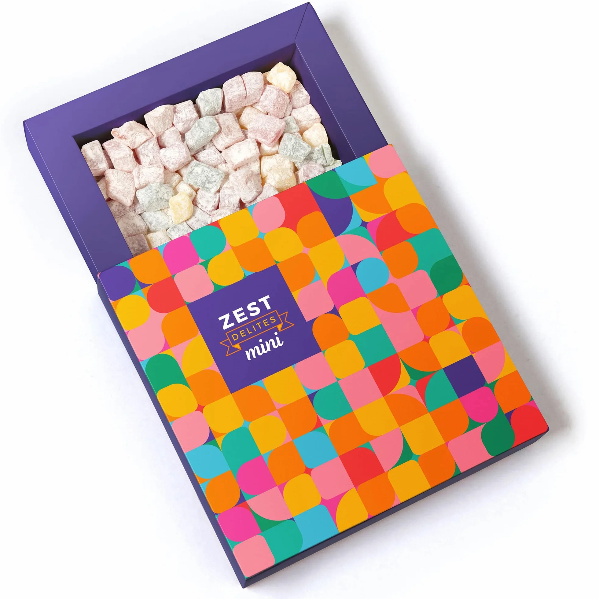 Zest Delites Delizia Turca, Rosa, Fragola, Limone, Arancia; Senza Glutine Vegan Mini Turkish Delight, Lokum 454 g
