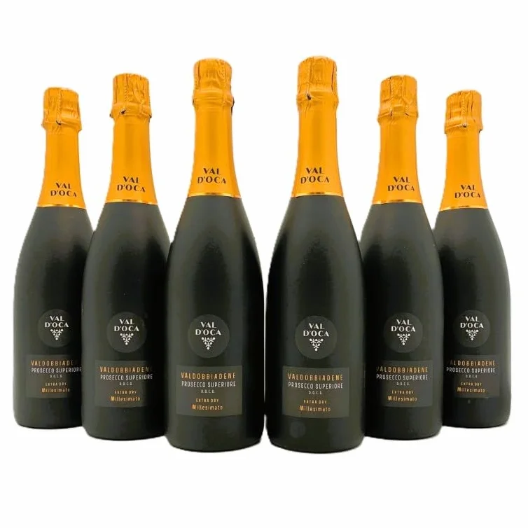 Val D'oca Valdobbiadene Prosecco Superiore DOCG Extra Dry Millesimato Box da 6 bottiglie CL 75 - (annata corrente)