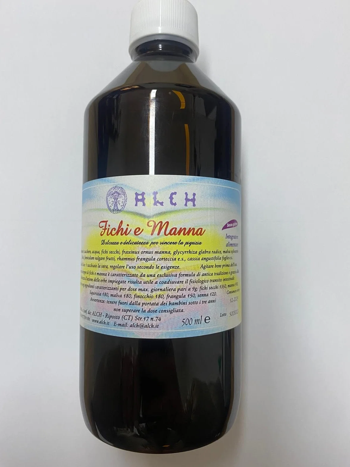 Alch Sciroppo Fichi e Manna 500ml per Stitichezza - Rimedio Naturale con Ingredienti Naturali - Formato Liquido