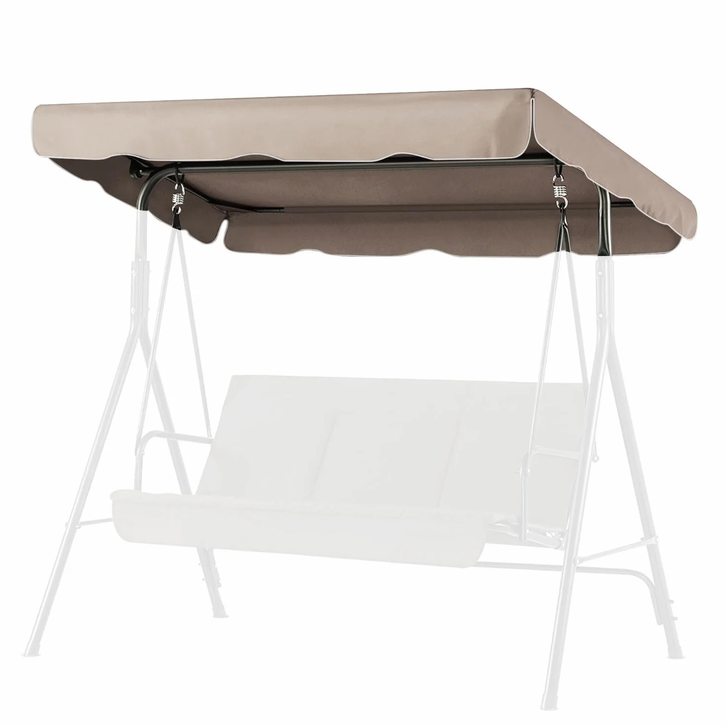 Flexzion Flexzion - Copertura per dondolo (beige), 190,5 x 132,1 cm, in poliestere, di lusso, di ricambio, protezione dai raggi UV, impermeabile, decorazione per esterni, giardino, patio, cortile,