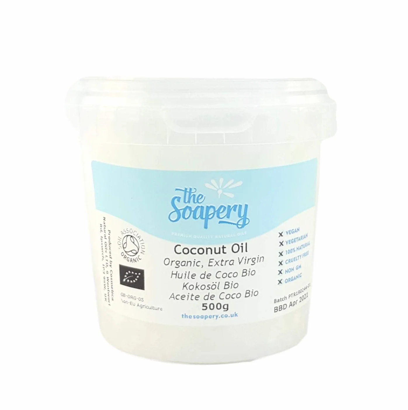 Olio di cocco extravergine 500g, puro, RAW, organico, pressato a freddo