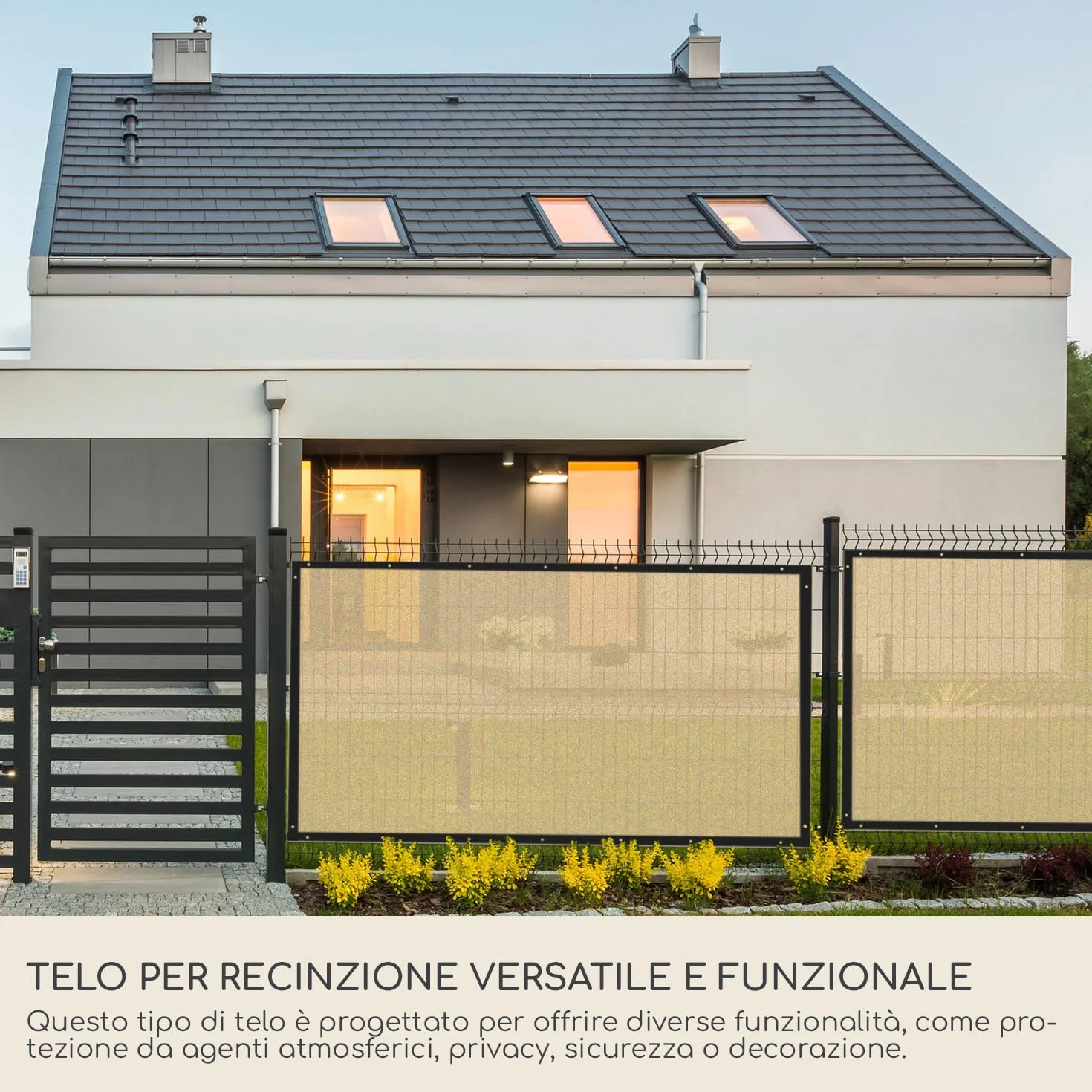 Rebecca Mobili Telo Frangivista, Copertura Recinto, Hdpe, Beige, Con Occhielli Rinforzati, Per Giardino Terrazzo - Misure HxL: 1,5 x 10 mt - Art. RE6706