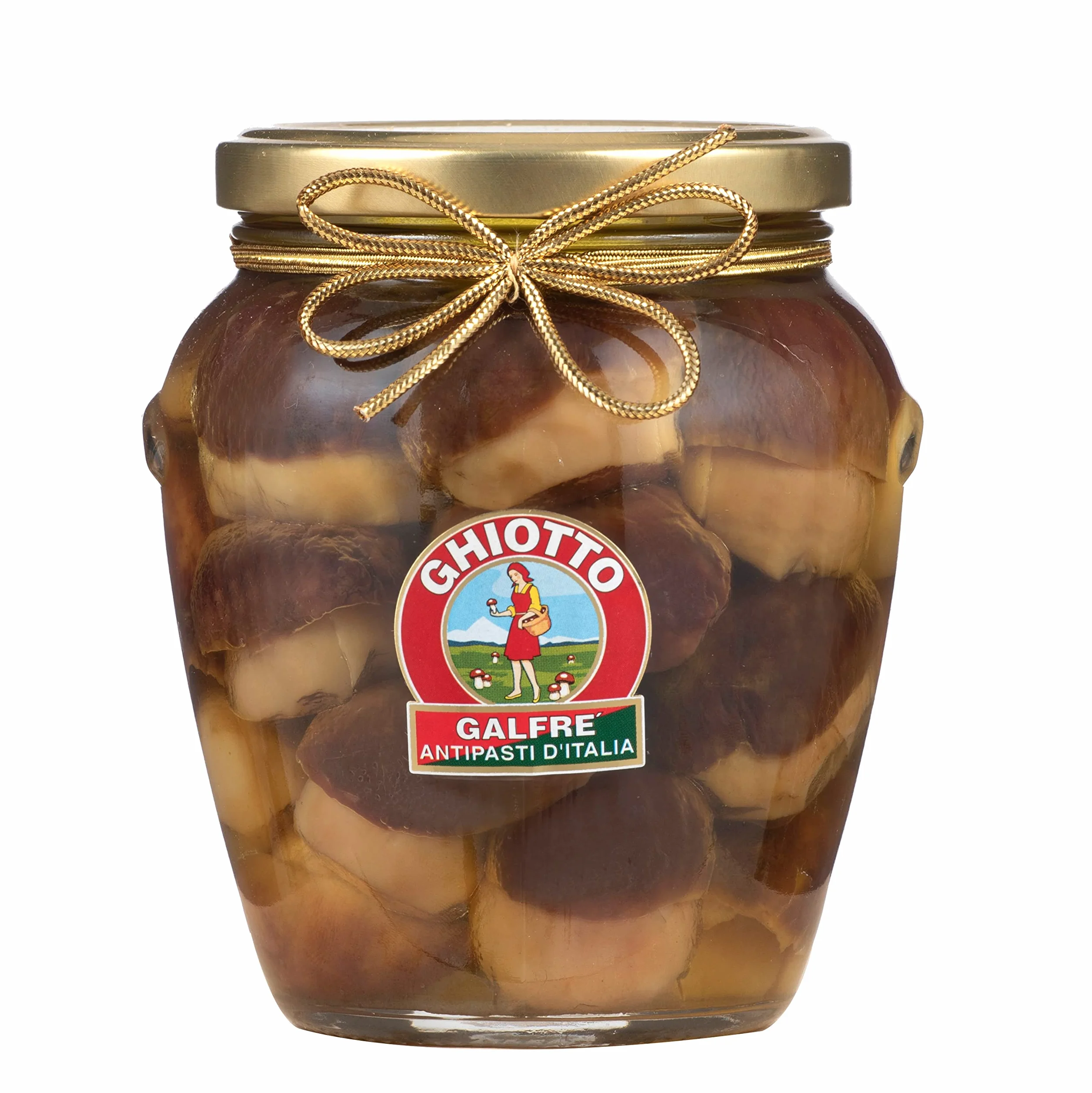 Ghiotto, Galfré Antipasti d'Italia, Funghi Porcini Interi Sott'Olio, Ideali Per Aperitivi, Antipasti o Contorni, Formato da 530g