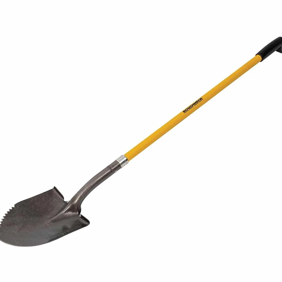 Roughneck ROU68044 - Pala seghettata con manico lungo, 1460 mm, colore: Giallo e Nero