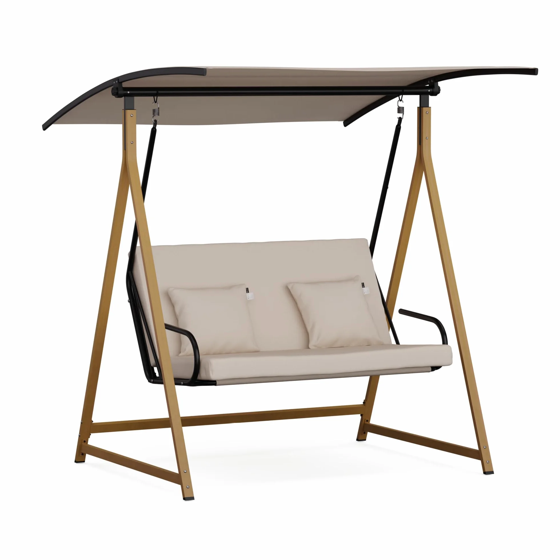 Blumfeldt ZenGrove - Dondolo da Giardino, Dondolo da Esterno a 2 Posti con Tettuccio Regolabile, Telaio in Acciaio Verniciato a Polvere, Cuscini Spessi, Capacità: 160 kg