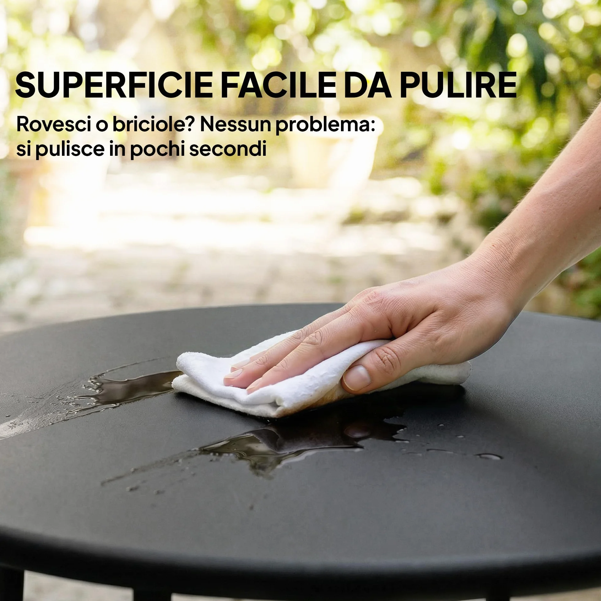 Outsunny Tavolino da Caffè da Giardino Rotondo 50 cm Stile Industriale con Piedini Antiscivolo, Tavolo da Caffè con Base a X in Metallo, per Balcone, Giardino, Terrazza, Soggiorno, Nero