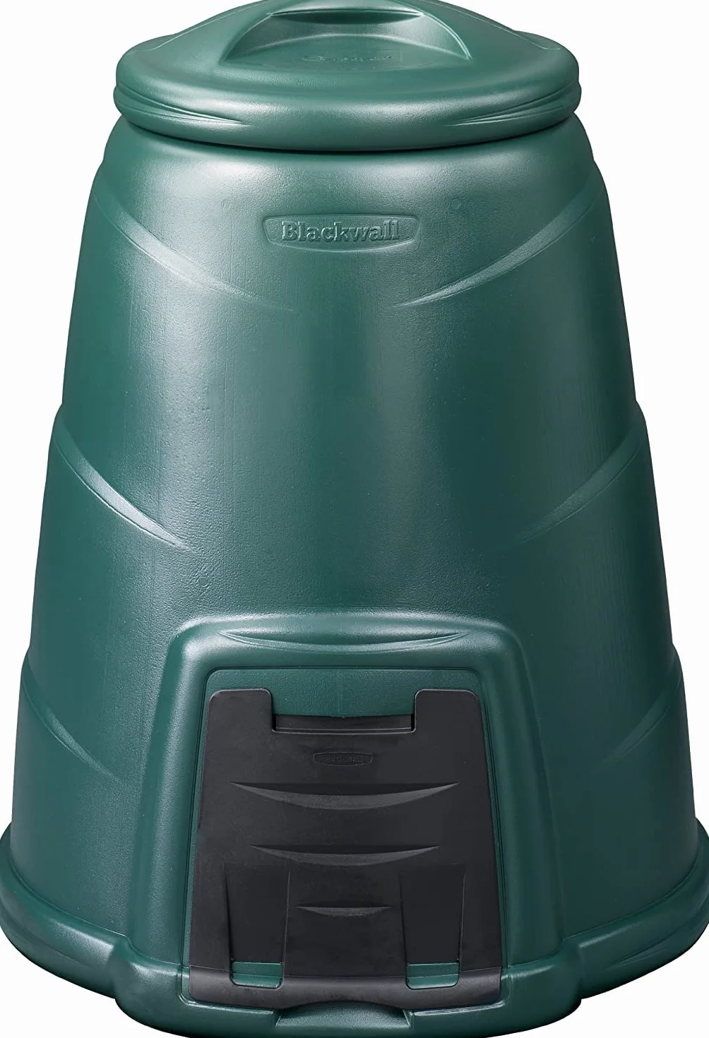 Invopak - Bidone di compostaggio da giardino in plastica riciclata da 220 litri con portello e coperchio antivento pronto all'uso - Verde
