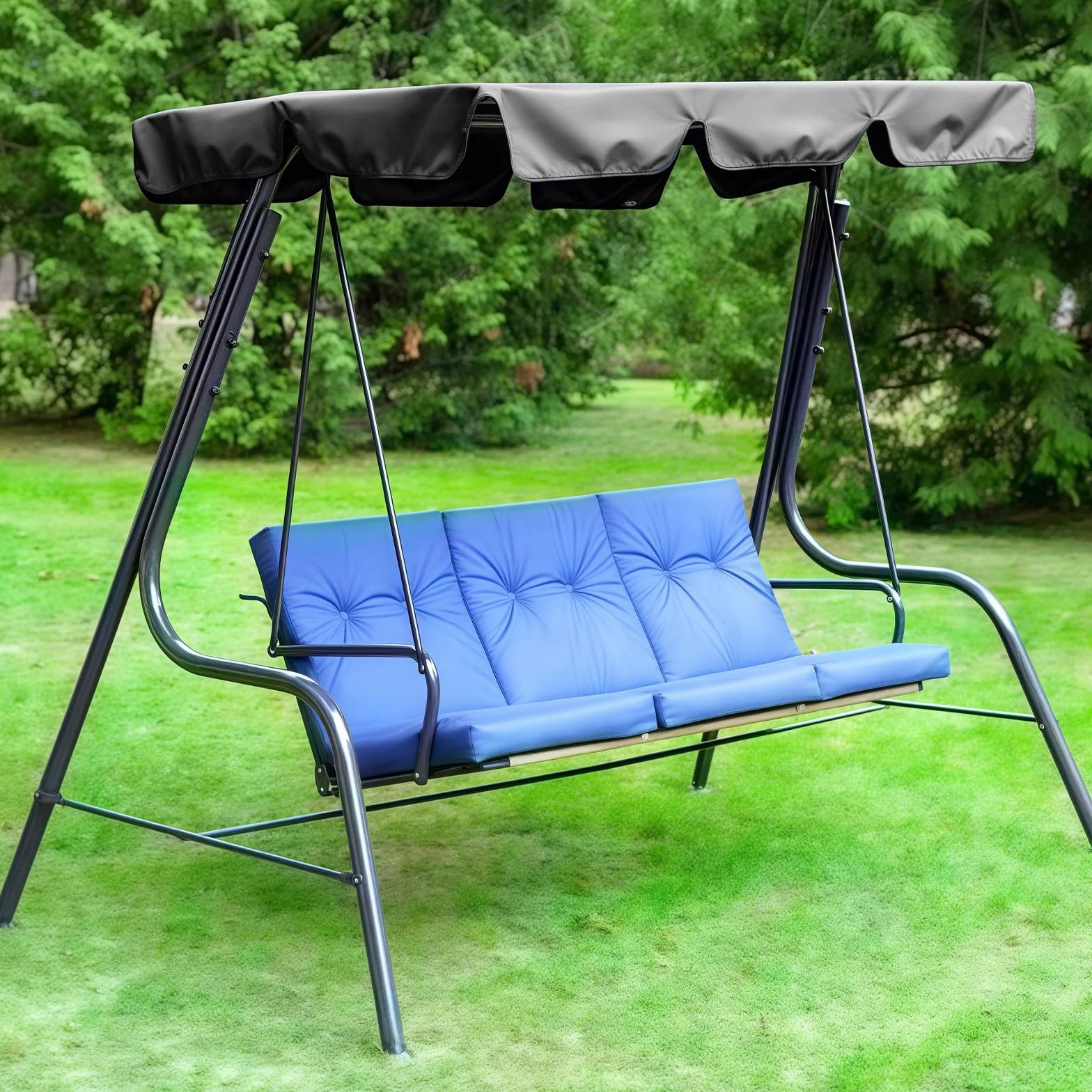 Tettuccio parasole per dondolo Hollywood, universale, per esterni, impermeabile, per altalena da giardino (grigio scuro)