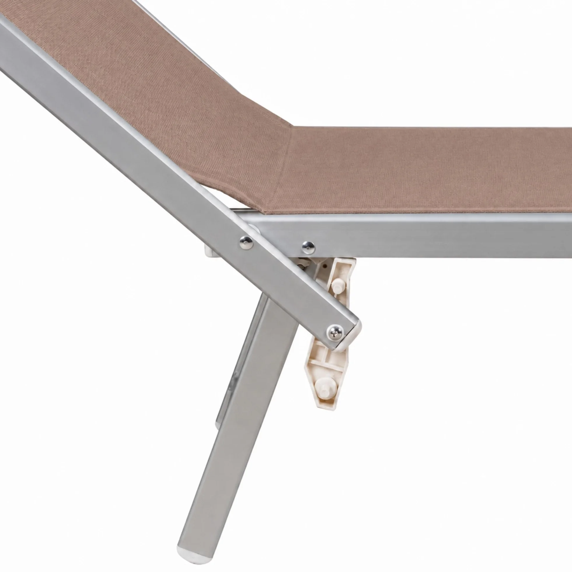 SUNNY STAR LETTINO CON PARASOLE IN TEXTILENE 186x61x38cm STRUTTURA IN ALLUMINIO TORTORA