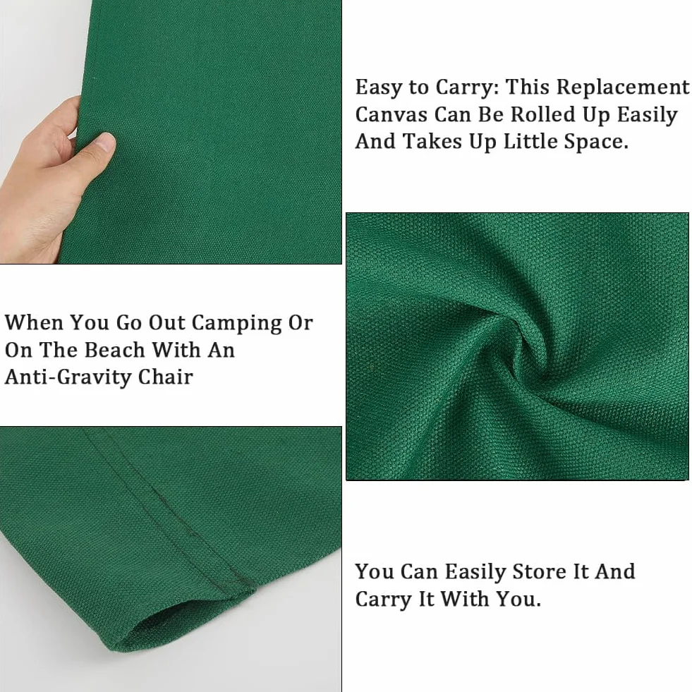 GORGECRAFT 2 pz Sedie Da Spiaggia con Tracolla In Tela Verde Acqua Sedie Da Esterno di Ricambio In Tessuto 120X43cm Sedie Reclinabili Portatili In Tessuto per Vacanze Estive Giardino Prendere Il Sole