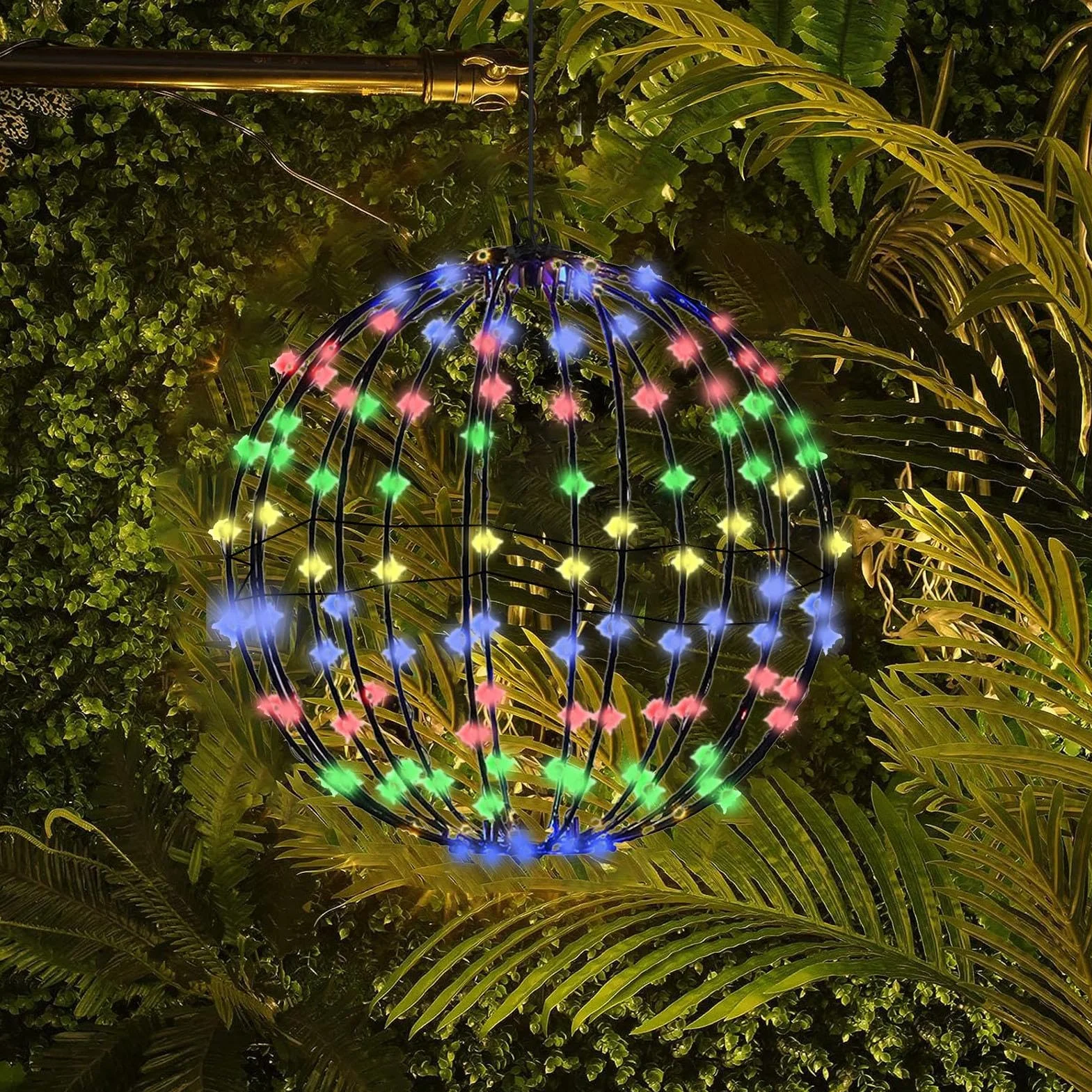 Luci a Sfera LED di Natale, Pieghevoli per Esterni e Interni, Globi Luminosi per Giardino e Feste