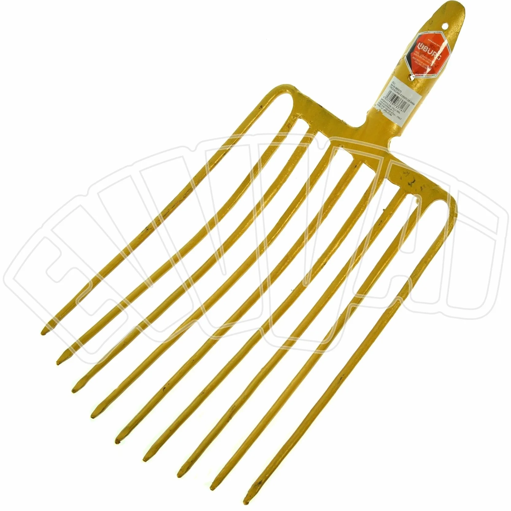 FORCA IN ACCIAIO DA GHIAIA 9 DENTI FORCONE PER GIARDINO GIARDINAGGIO AGRICOLTURA