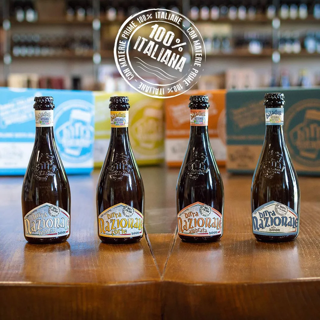 Baladin - Box Birra Nazionale Misto - Birra Artigianale 100% Italiana - Mix: 3 Blonde Ale, 3 Blanche (di frumento), 3 Pale Ale, 3 IPA ambrata - Non Pastorizzata - 12 bottiglie x 33cl