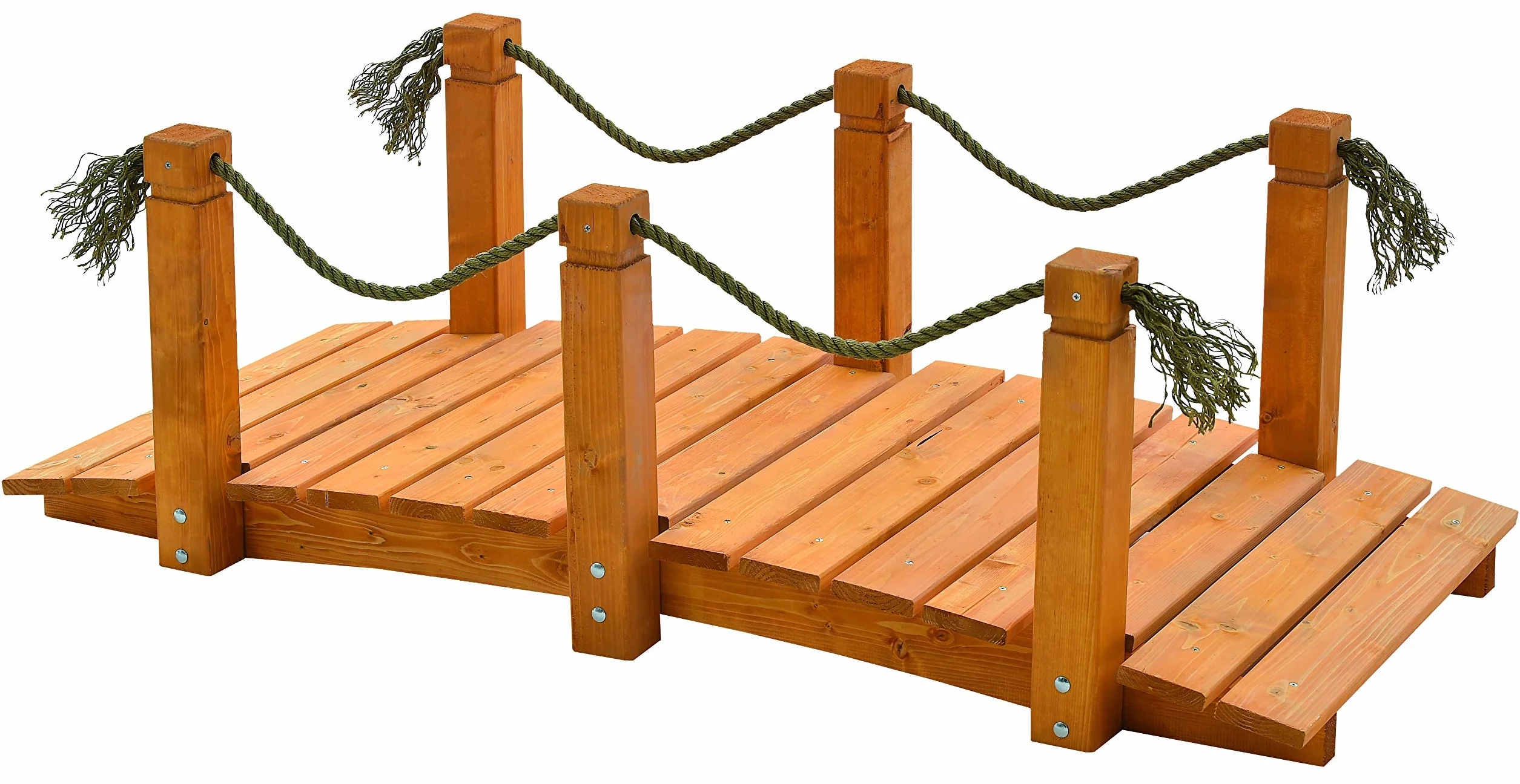 GASPO Ponte per laghetto, Ponticello per Giardino in Legno di Pino massello | 152 cm x 67 cm x 50 cm | qualità austriaca | con Pratico Kit di Montaggio
