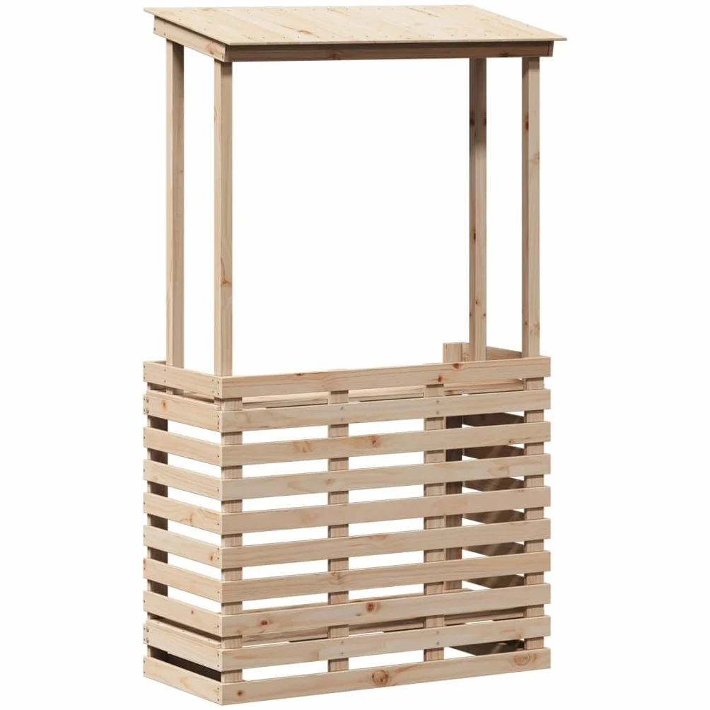 Generico Tavolo Bar da Esterno con Tetto 112,5x57x195,5cm Legno Massello,Mobili da Giardino,Tavoli da giardino-832534