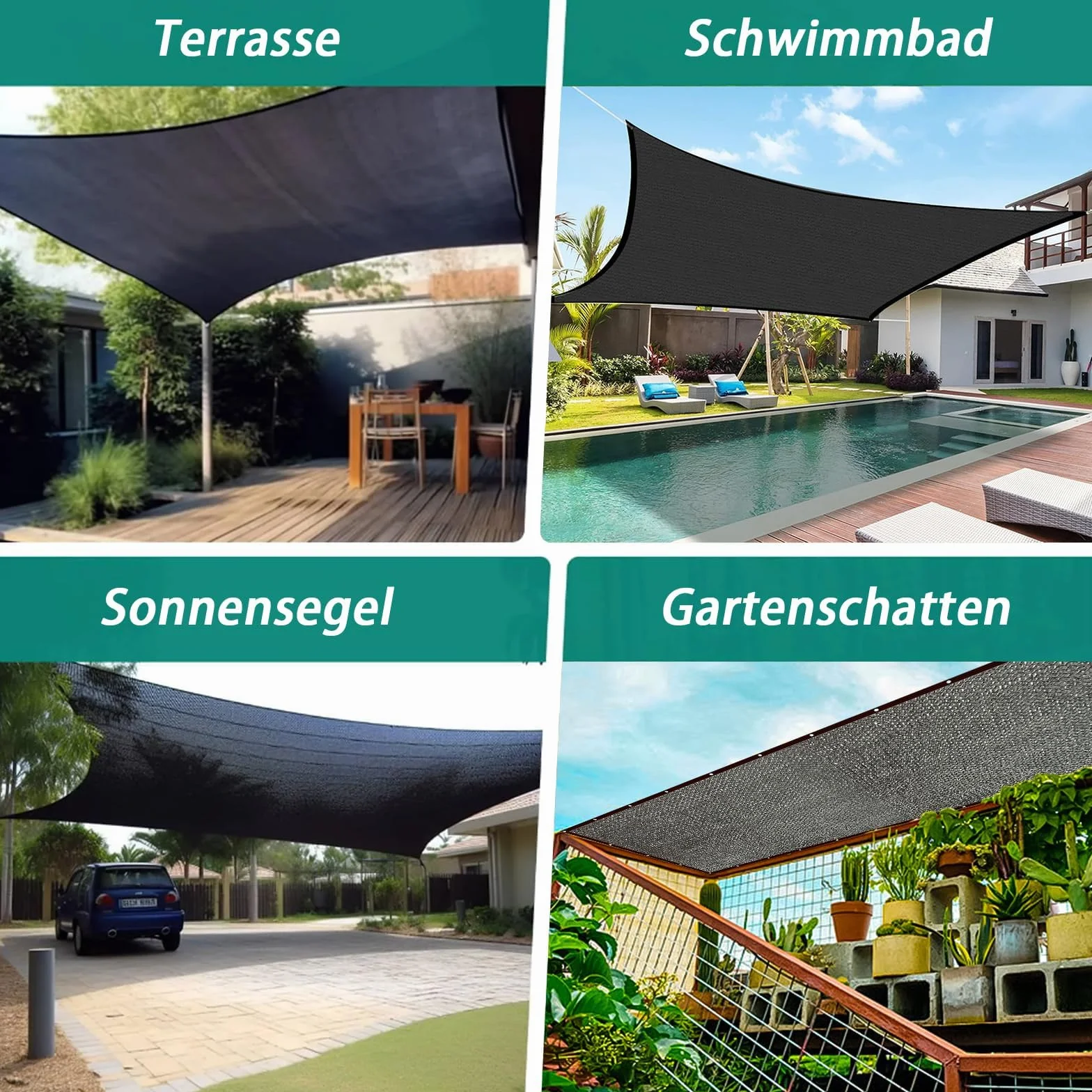 Rete Ombreggiante 3x5m 70% - Blocca i Raggi UV, Antivento, Antigrandine - Telo Ombreggiante con Occhielli per Pergola, Giardino, Balcone, Serra, Pollaio