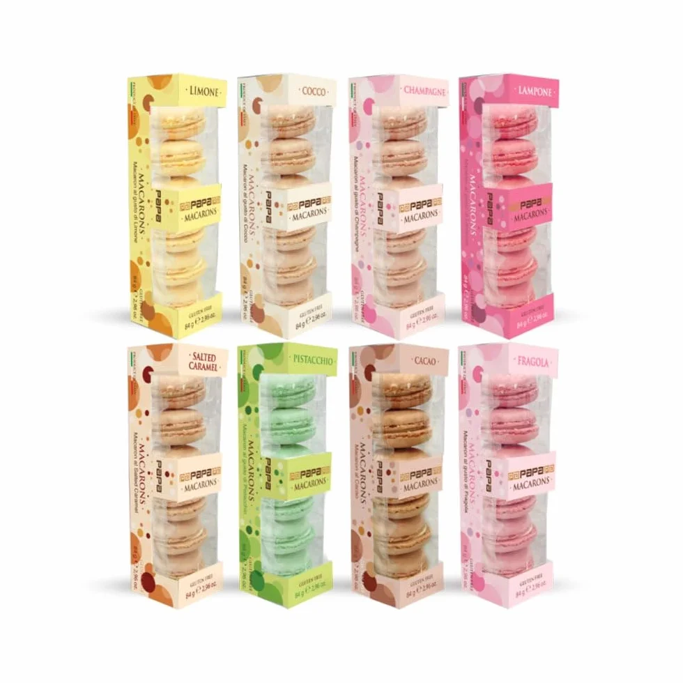 CandyFrizz Selection - MACARON KIT DEGUSTAZIONE 5 GUSTI 30 PEZZI 420Gr MADE IN ITALY – SENZA GLUTINE
