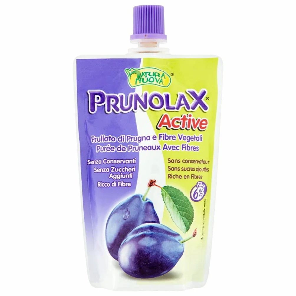 PRUNOLAX ACTIVE Frullato di Prugna e Fibre Vegetali, Confezione da 18 x 100 g