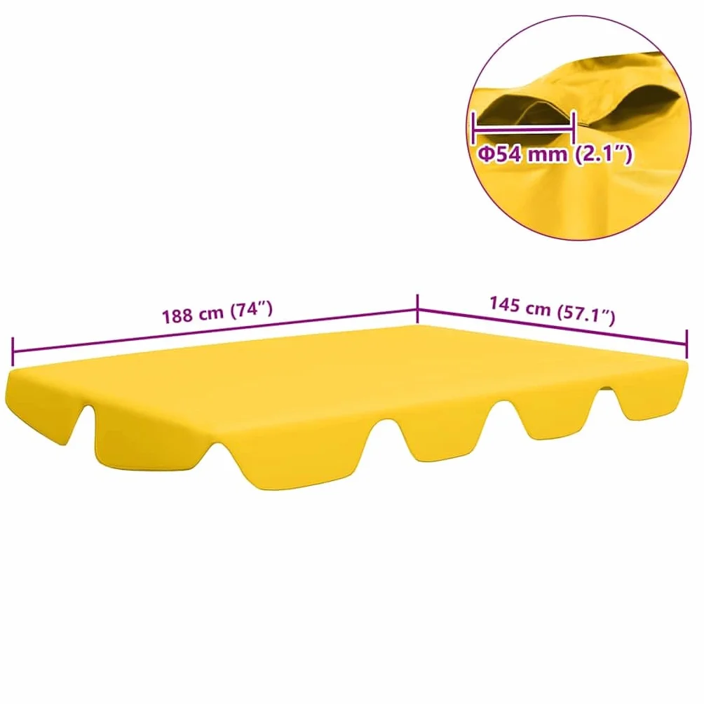 vidaXL Baldacchino per Dondolo Giardino Giallo 188/168x145/110 cm
