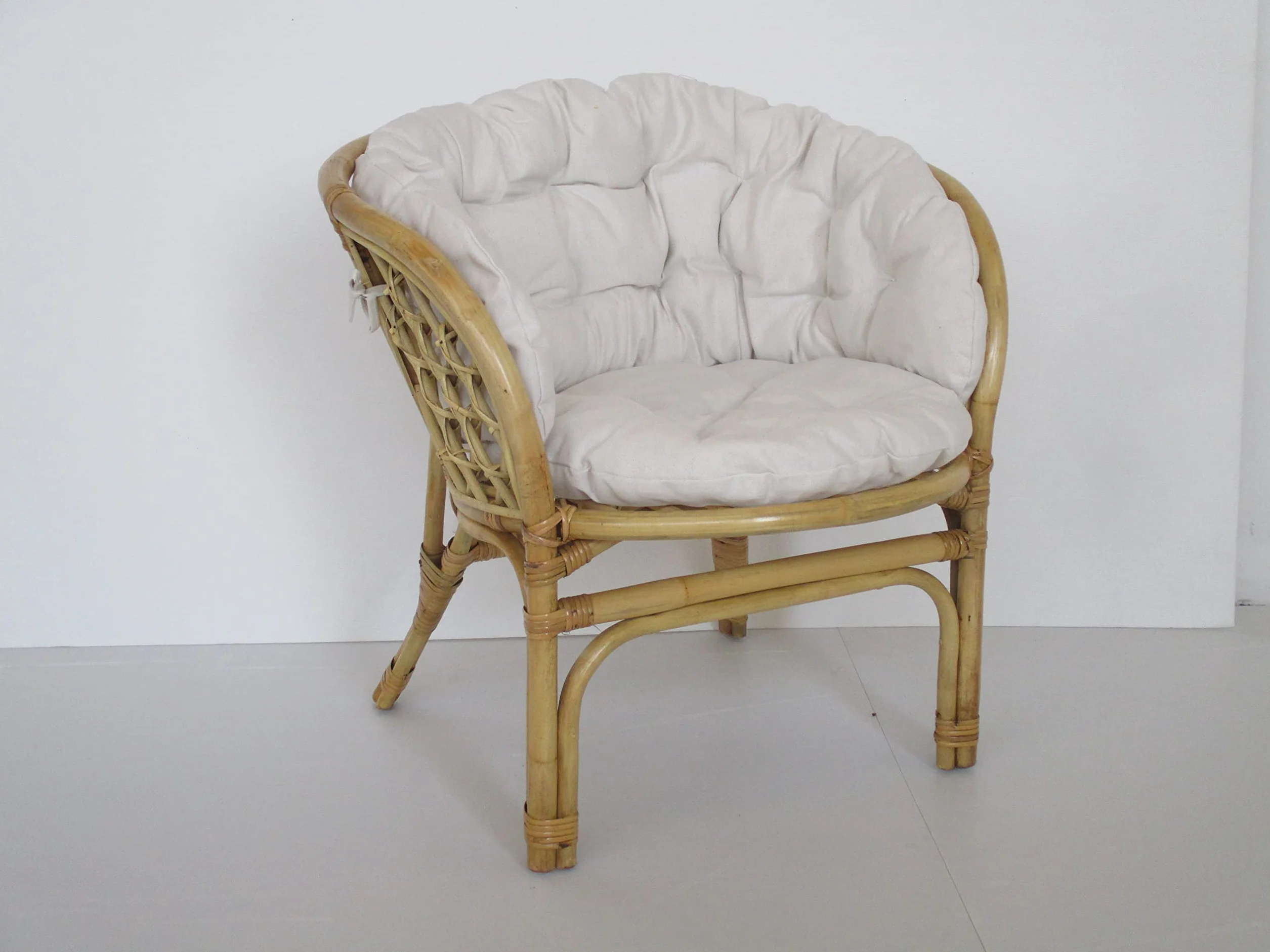 poltrona in vimini rattan naturale con cuscini per esterno ed interno cm 71x66x74 H cuscini in cotone di ottima qualità salotto
