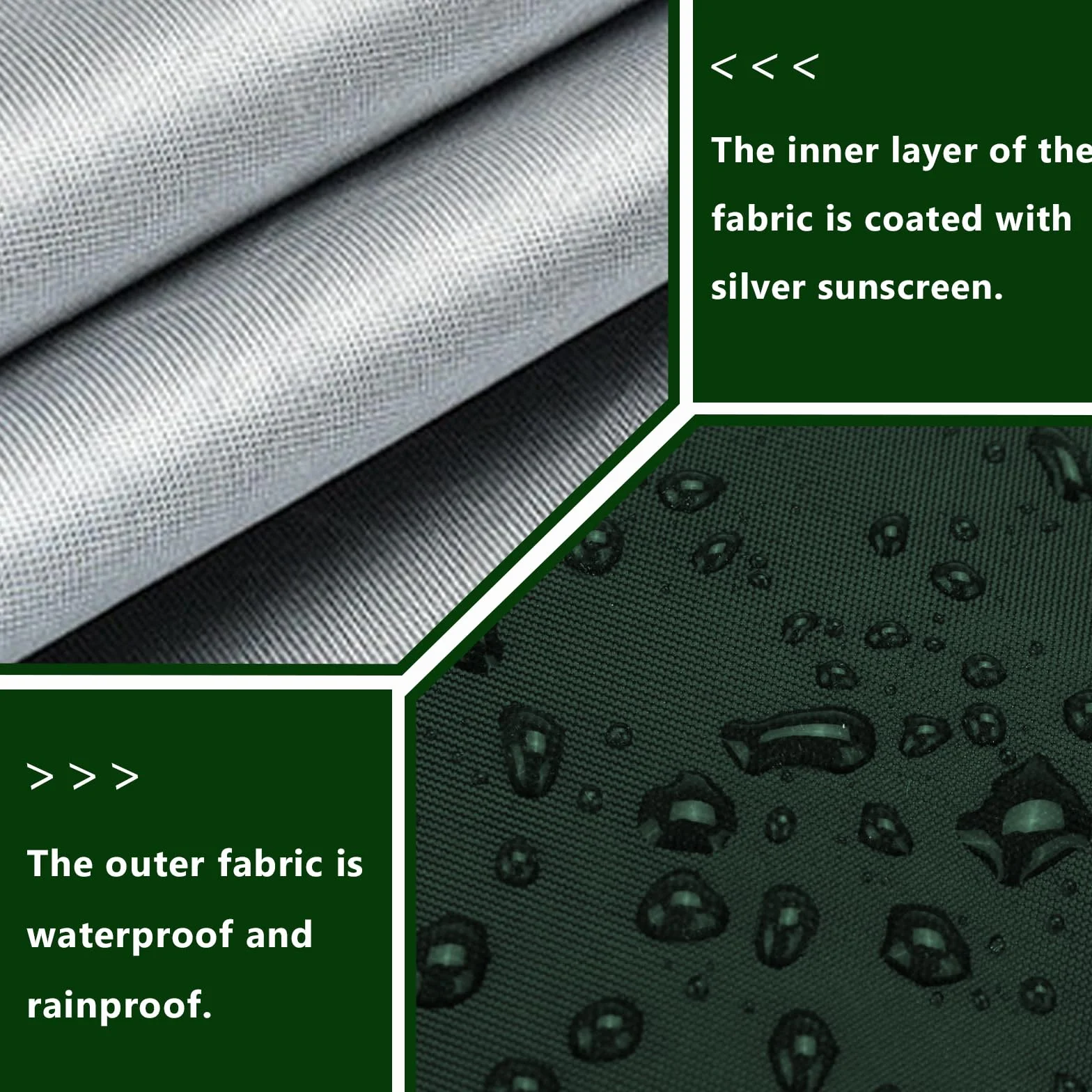 Tetto parasole per dondolo Hollywood, universale, 195 x 125 x 15 cm, impermeabile, per altalena da giardino (verde scuro)
