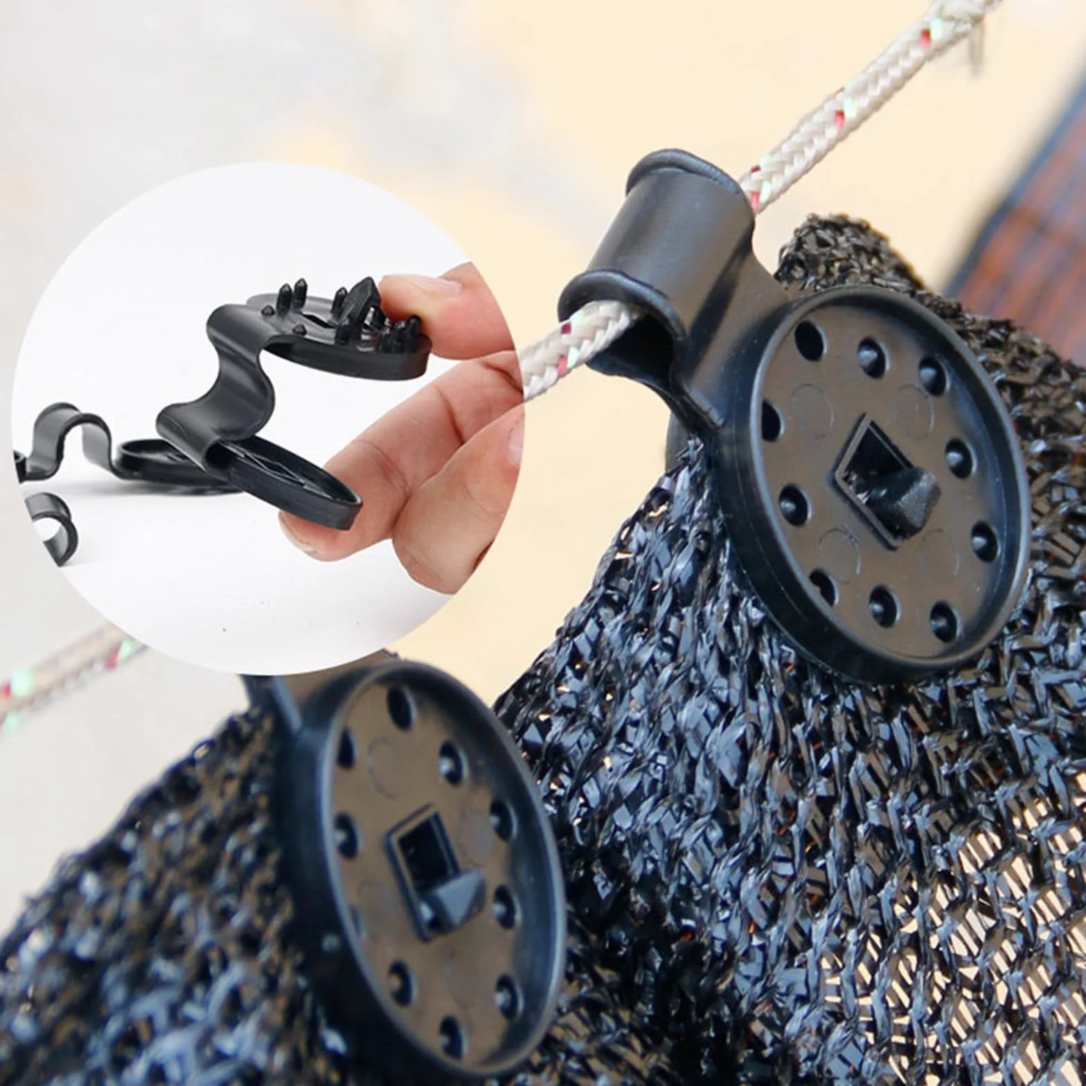 100 Pezzi Clip Plastica Parasole, Clip di Fissaggio per Rete Parasole, Anti-Ossidazione & Anti-Deformazione, per Reti Ombreggianti, Tessuti Antivento,Giardini, Cortili, Balconi (Nero)