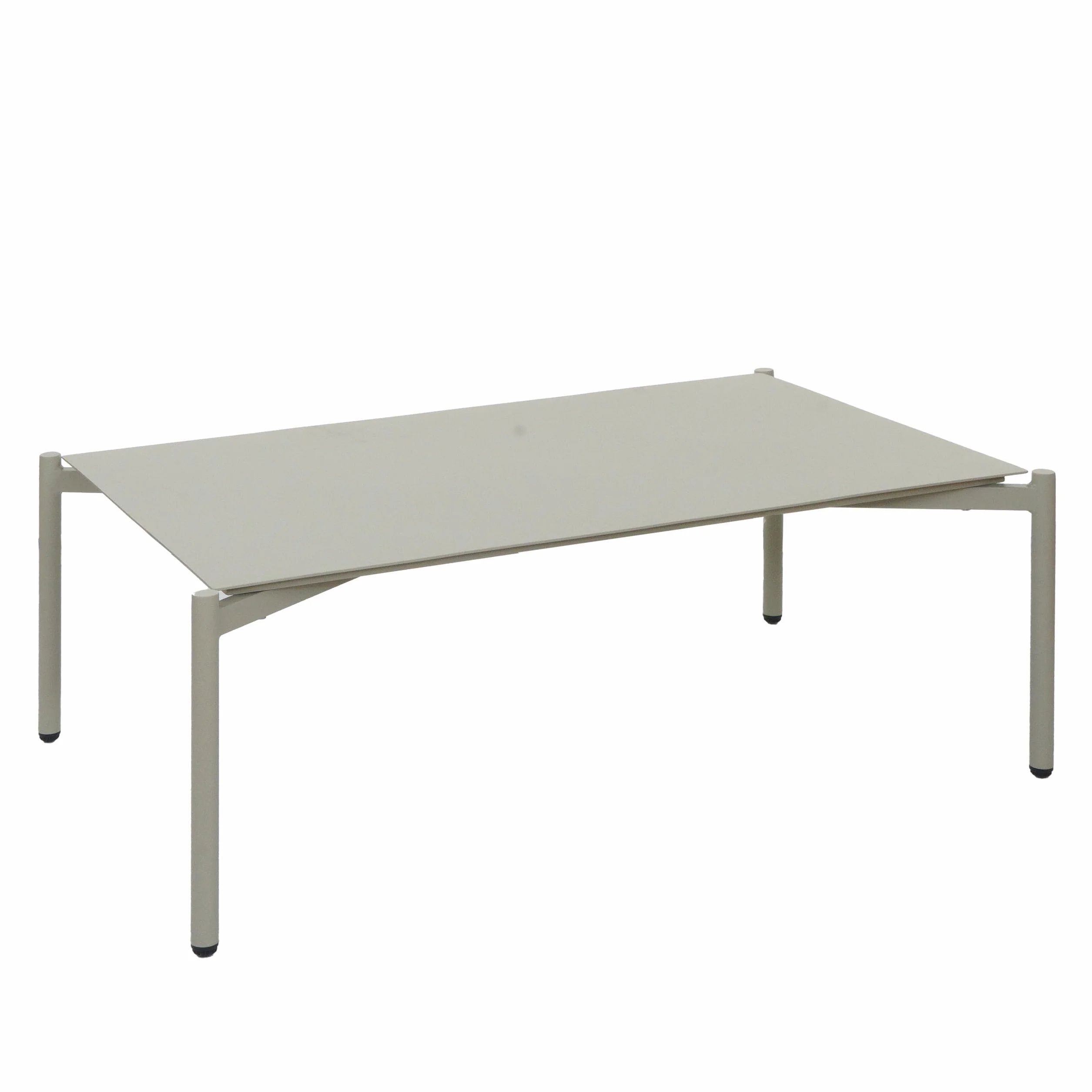 Mendler Tavolino da giardino in alluminio HWC-O11, tavolo da salotto per esterni da caffè da balcone, 105x65cm - verde chiaro