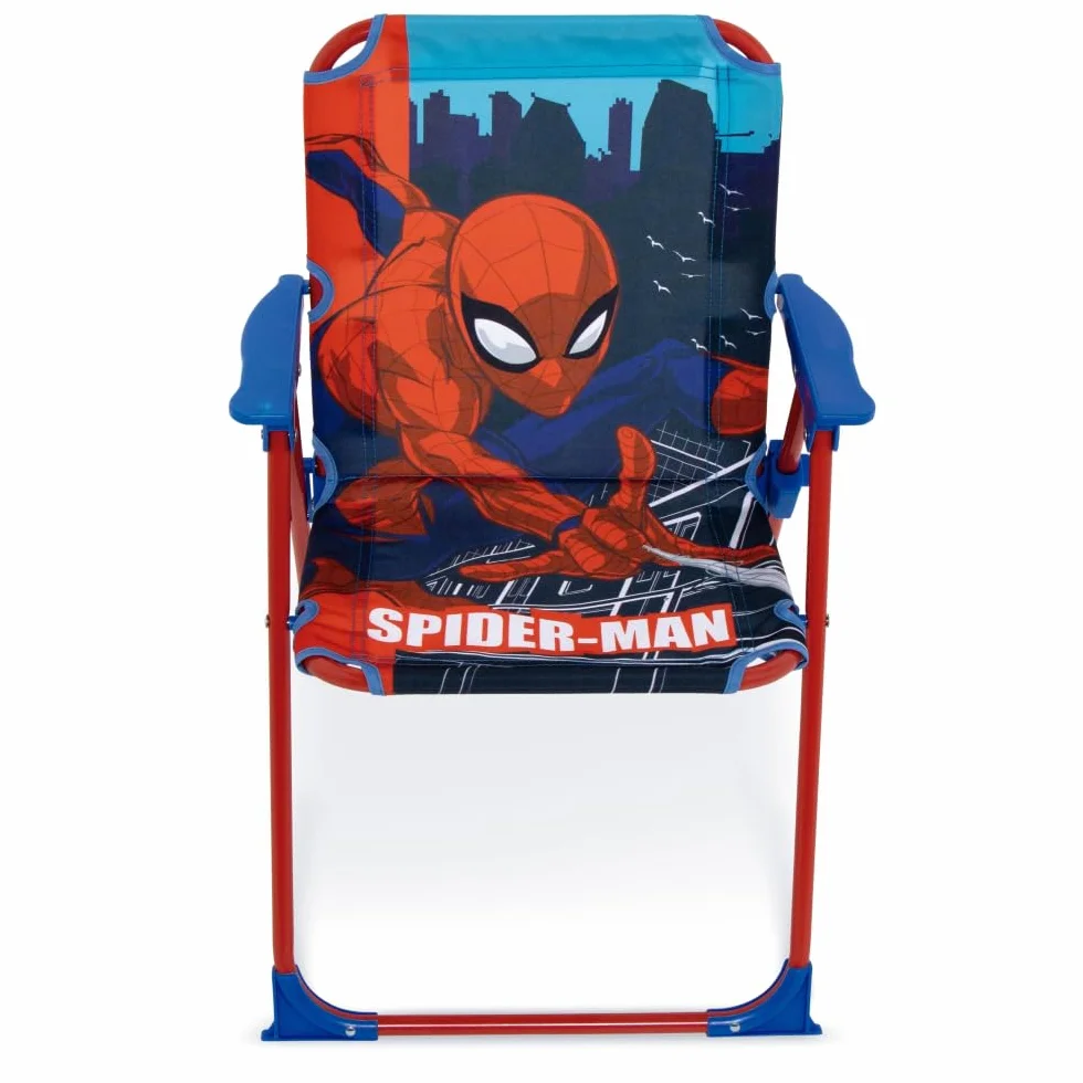 Sedia Pieghevole Bambini Spiderman Marvel 38x32x53 cm Poltroncina Mare e Giardino con Braccioli Tessuto 100% Poliestere Resistente Portata 30 kg Età 3+