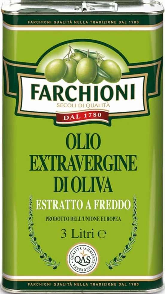 Farchioni - Olio Extra Vergine di Oliva (3 Litri) | Estratto a freddo | Latta da 3 Litri