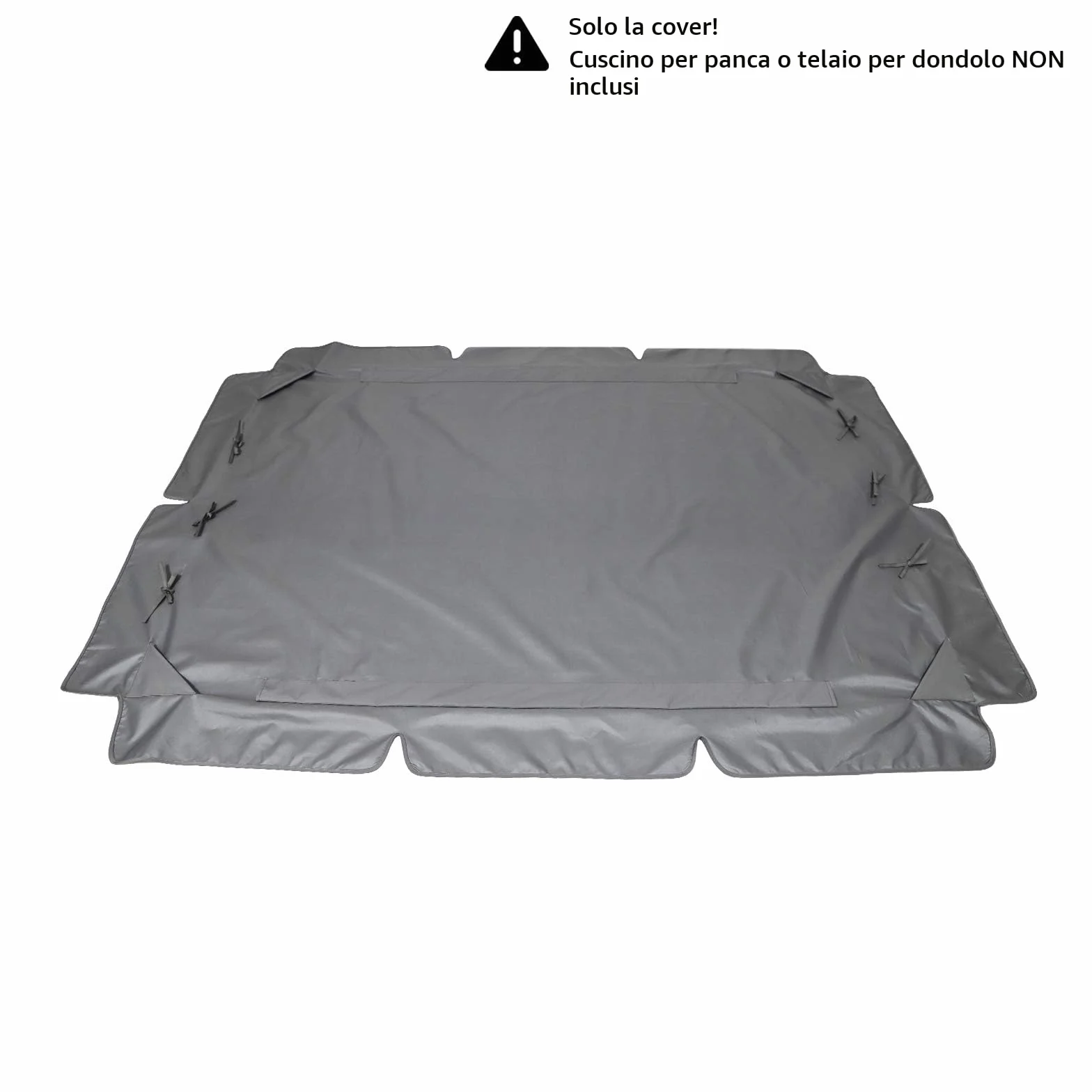 Tetto di ricambio universale per dondolo da giardino a 3 posti, rivestimento di ricambio per tettuccio parasole, altalena (large, grigio) (Grigio, L)