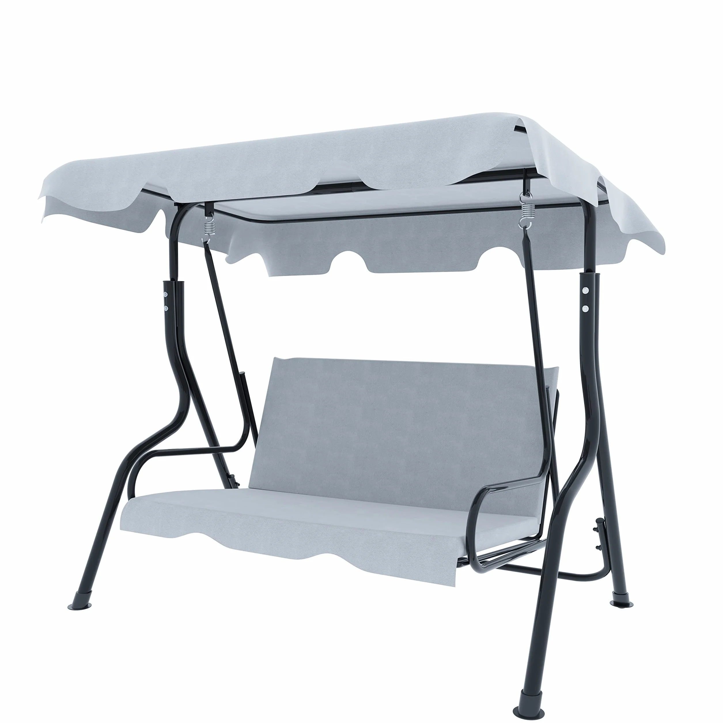 Arreditaly Dondolo 3 Posti Con Tettuccio Parasole Regolabile Cuscini Imbottiti Struttura Robusta In Acciaio Verniciato Da Esterno Giardino Balcone Terrazzo Piscina 170 x 110 x 153 Cm (Grigio)